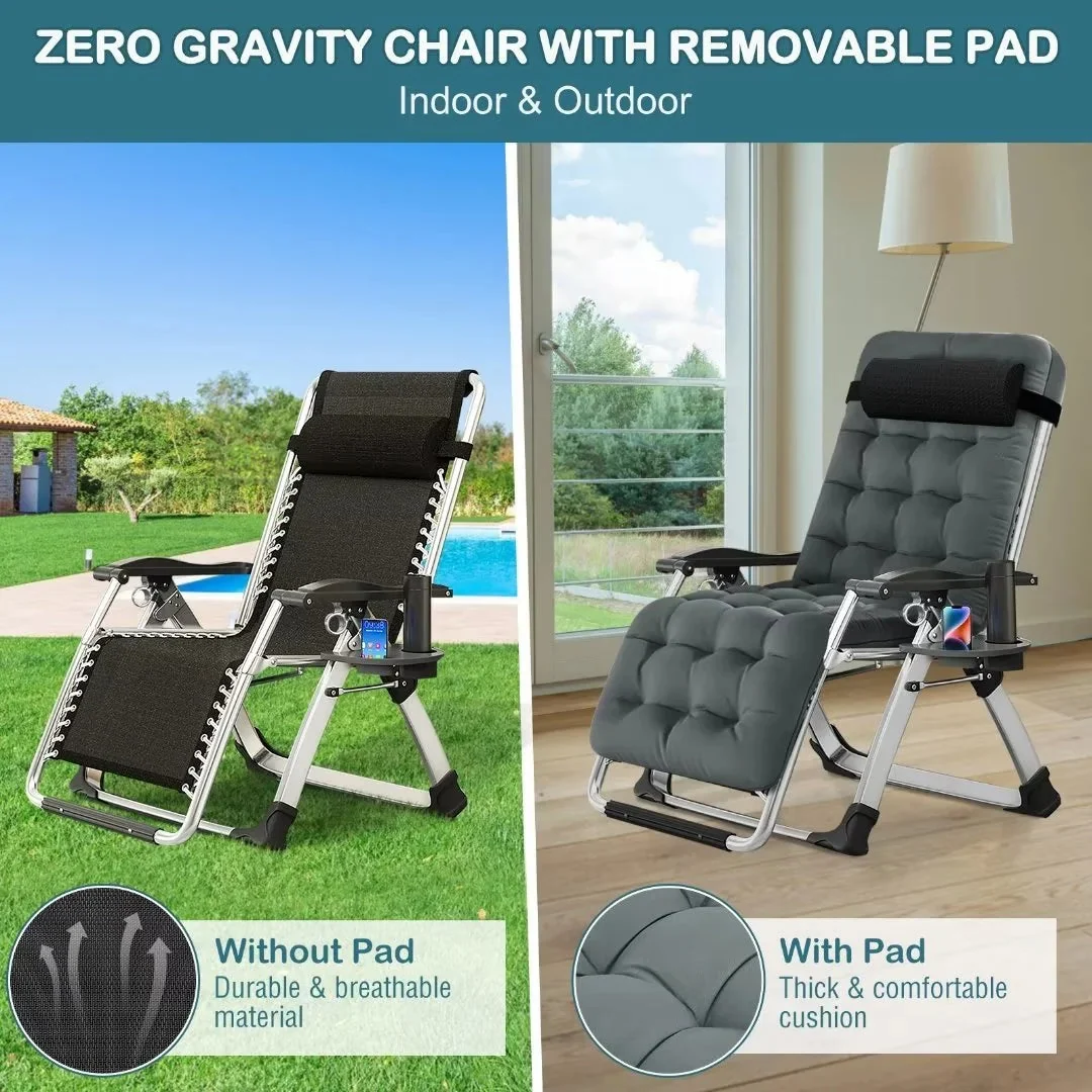 NAIZEA Zero Gravity Lawn Recliner Chairs, 2 Pack, Black - Image 78 NAIZEA Zero Gravity Lawn Recliner Chairs, 2 Pack, Black - Image 78