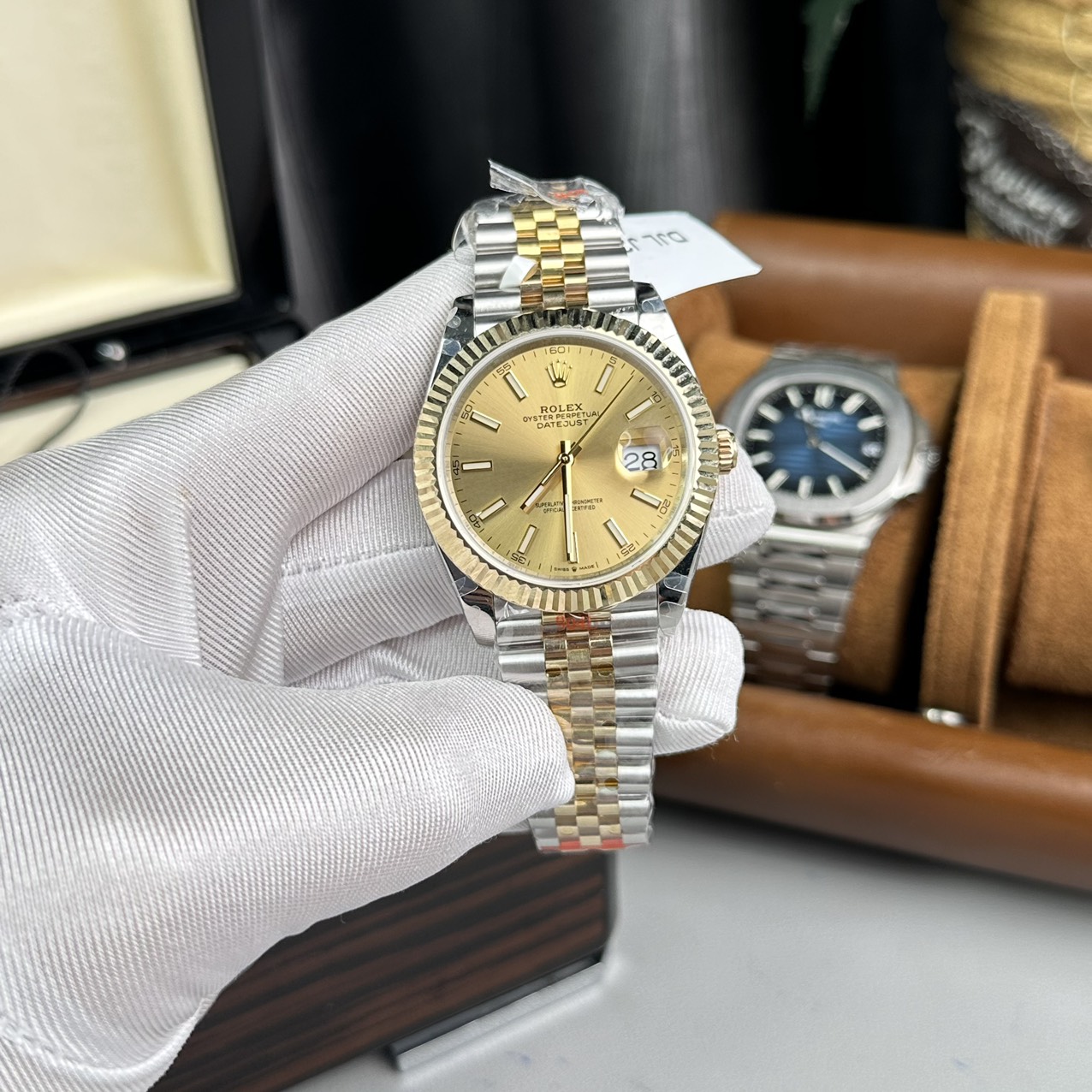 Rolex DateJust Replica Watch Gold Wrapped Jubilee Strap GM Factory 41mm - Elite Watch Atelier