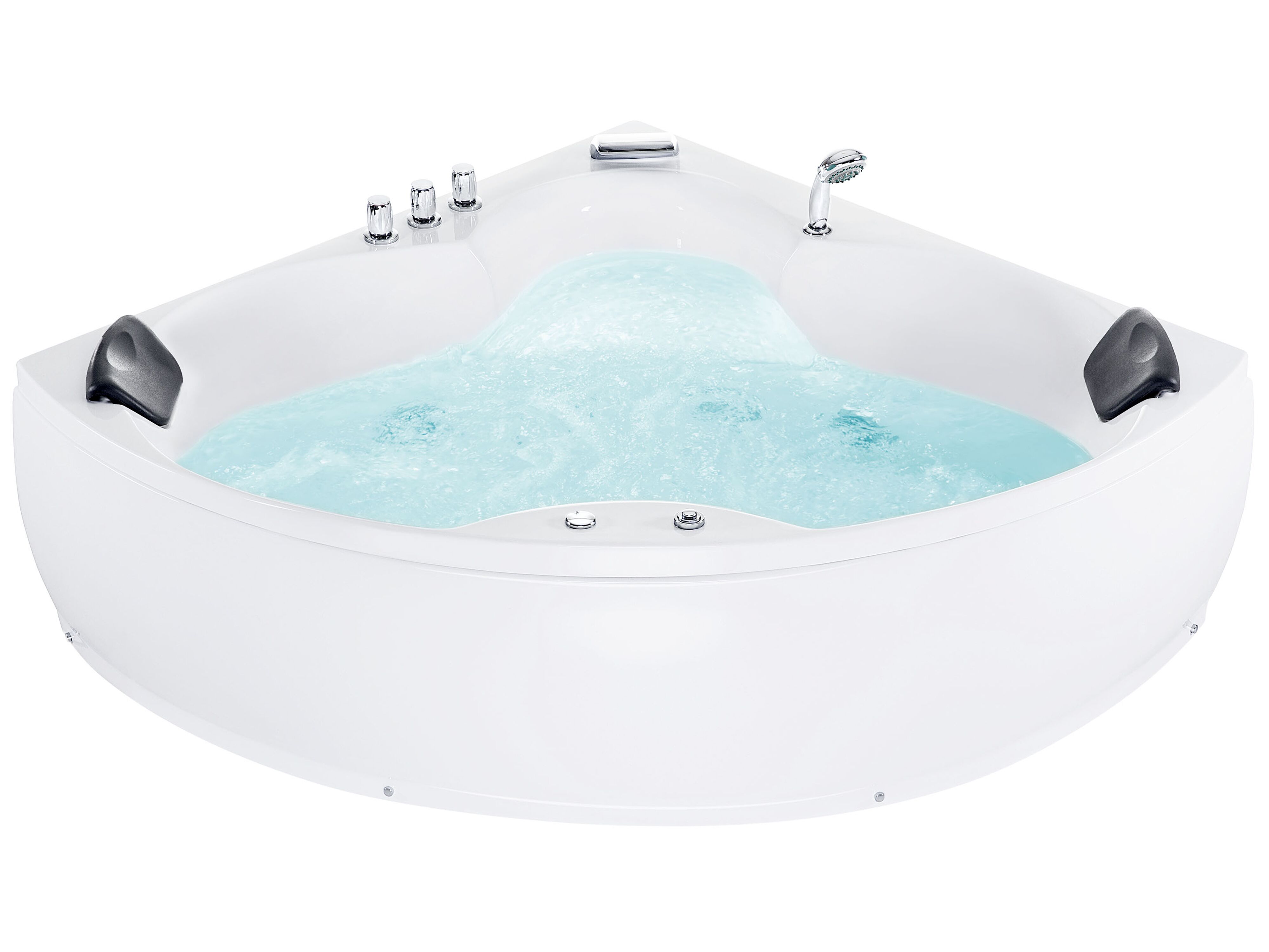 Corner Hot Tub with LED SENADO 2050 x 1500 mm White