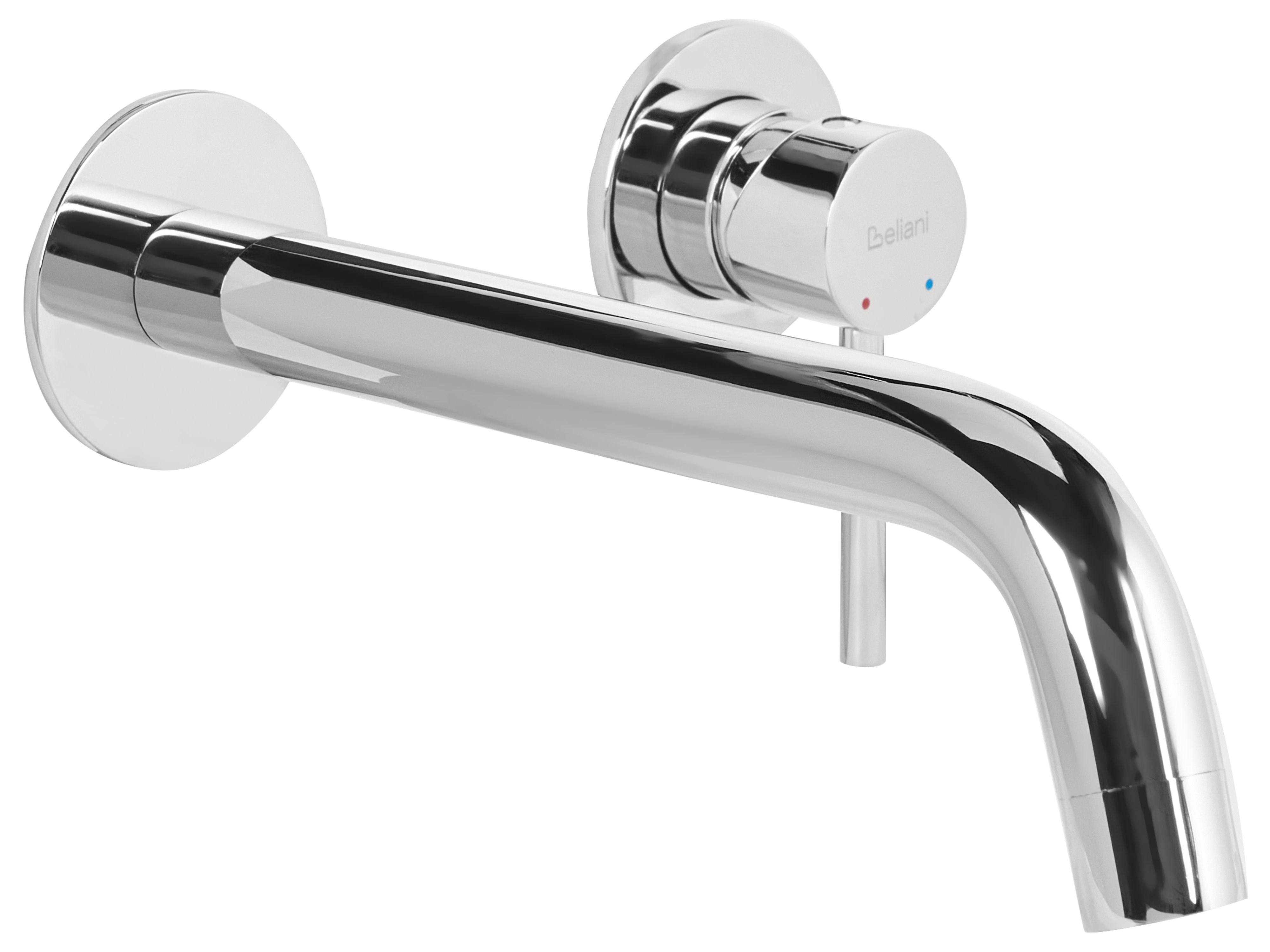 Wall Mounted Basin Mixer Tap TRAFUL Brass Silver