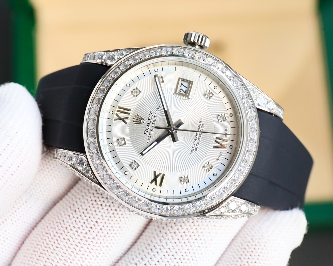 Rolex Logbook Full Luxury-Roman Diamond Dial-18k Nano-Technology 41MM-White(1:1 replica) - Elite Watch Atelier
