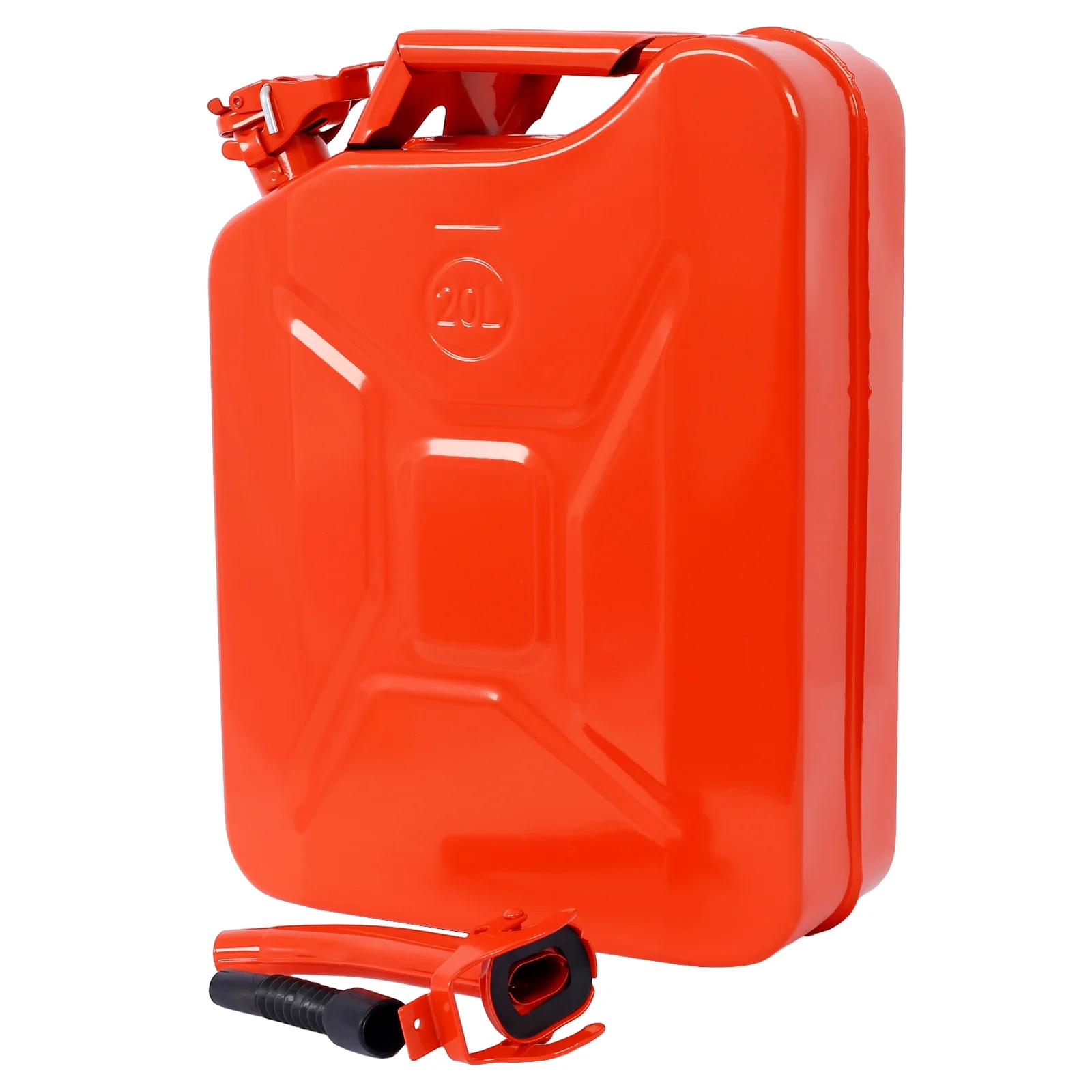 5 Gallon Jerry Fuel Can, 4-Pack Steel Gas Can with Flexible Spout & Leakproof Lock, Portable Fuel Tank for Gasoline, Cars, Trucks, Emergency Kits, Off-Road Equipment - Red - Image 4