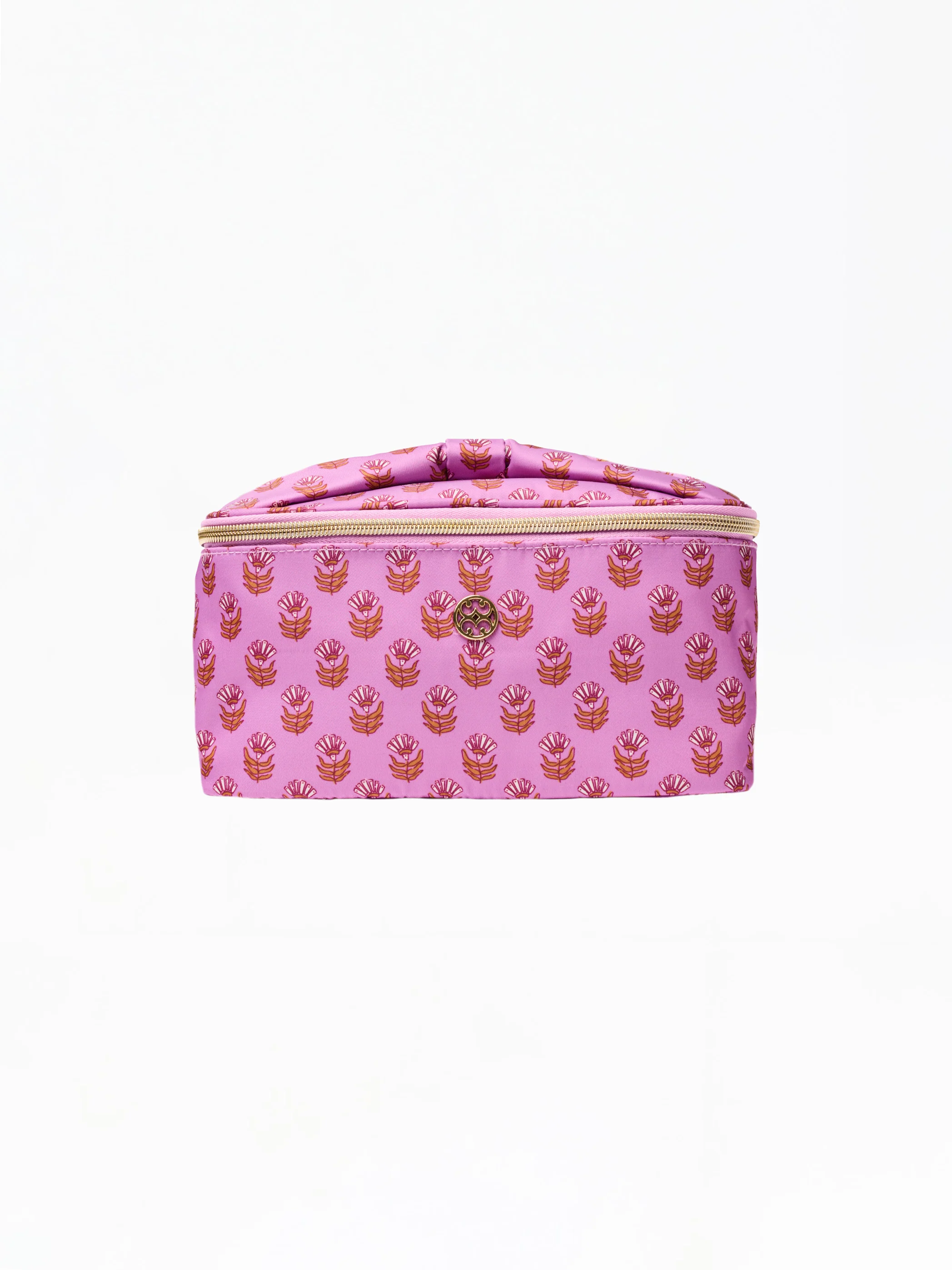 Kiss and Makeup Bag | Pink Floral Block