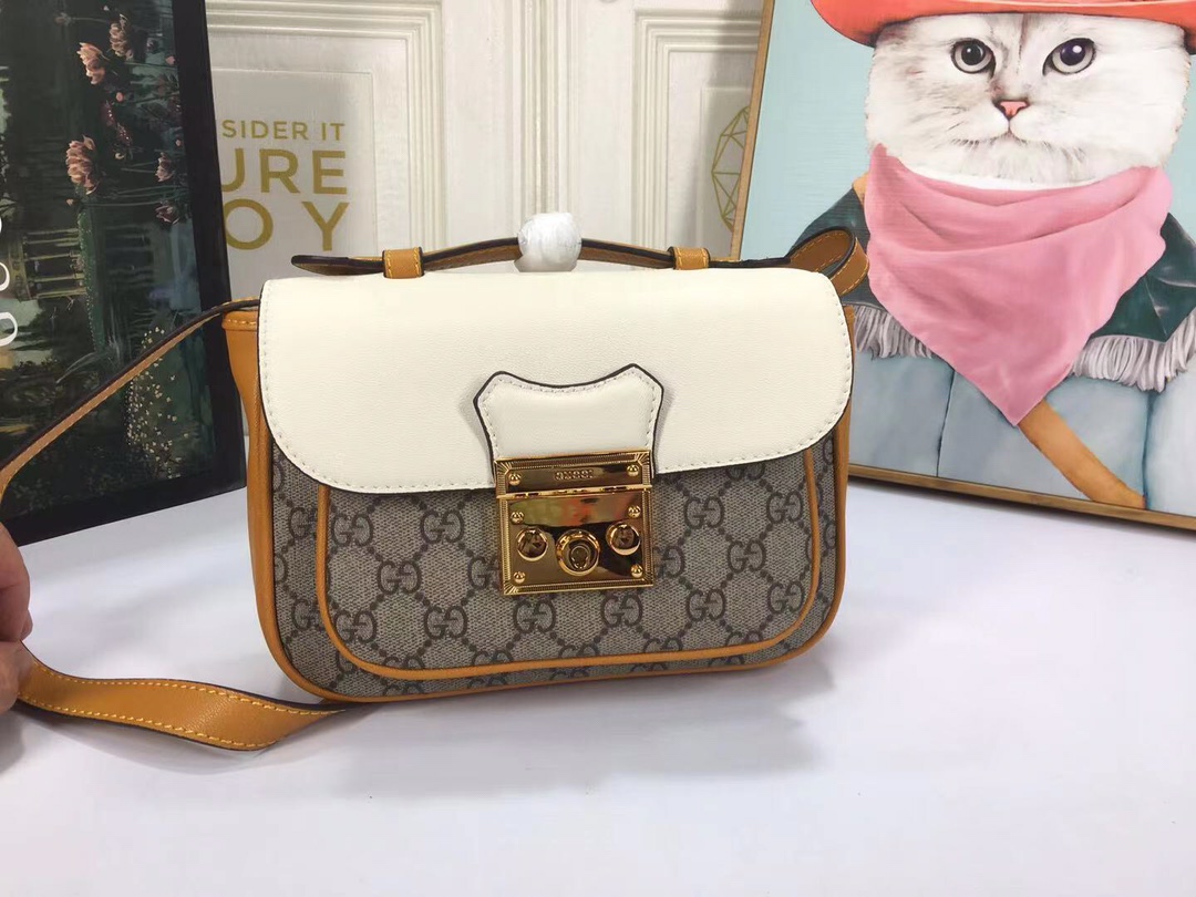 Replica Gucci Padlock Mini Bag Black/White1:1High-quality replica