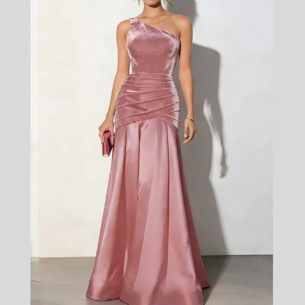 Velvet One-Shoulder Mermaid Maxi Dress - ZKZOOK