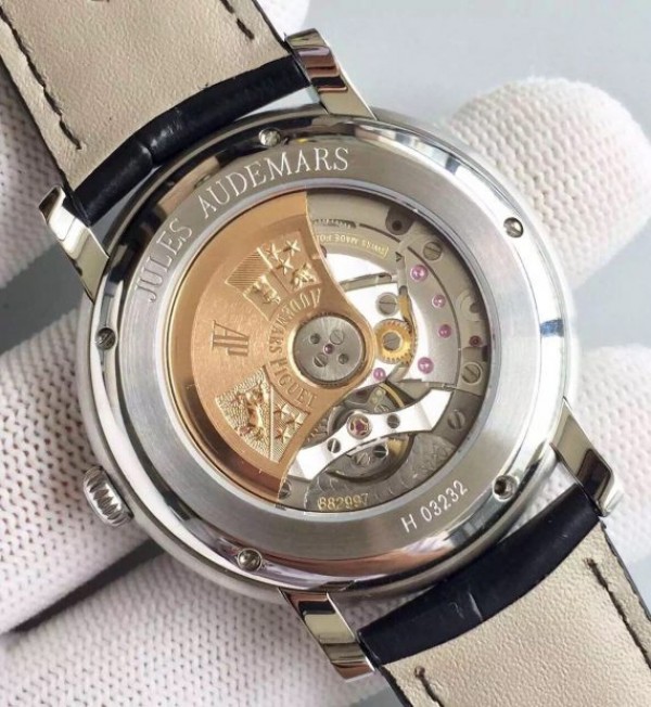 Replica Audemars Piguet Jules Audemars 15170 SS Black Dial Leather Strap A3120 - Top club