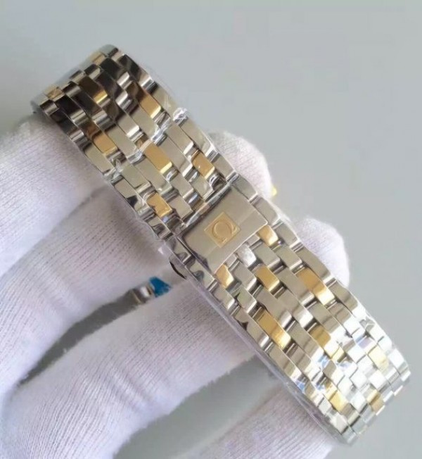 Replica Omega MK De Ville 39.5mm Yellow Dial Diamonds Markers RG Bezel SS/RG Bracelet A2824 - Top club