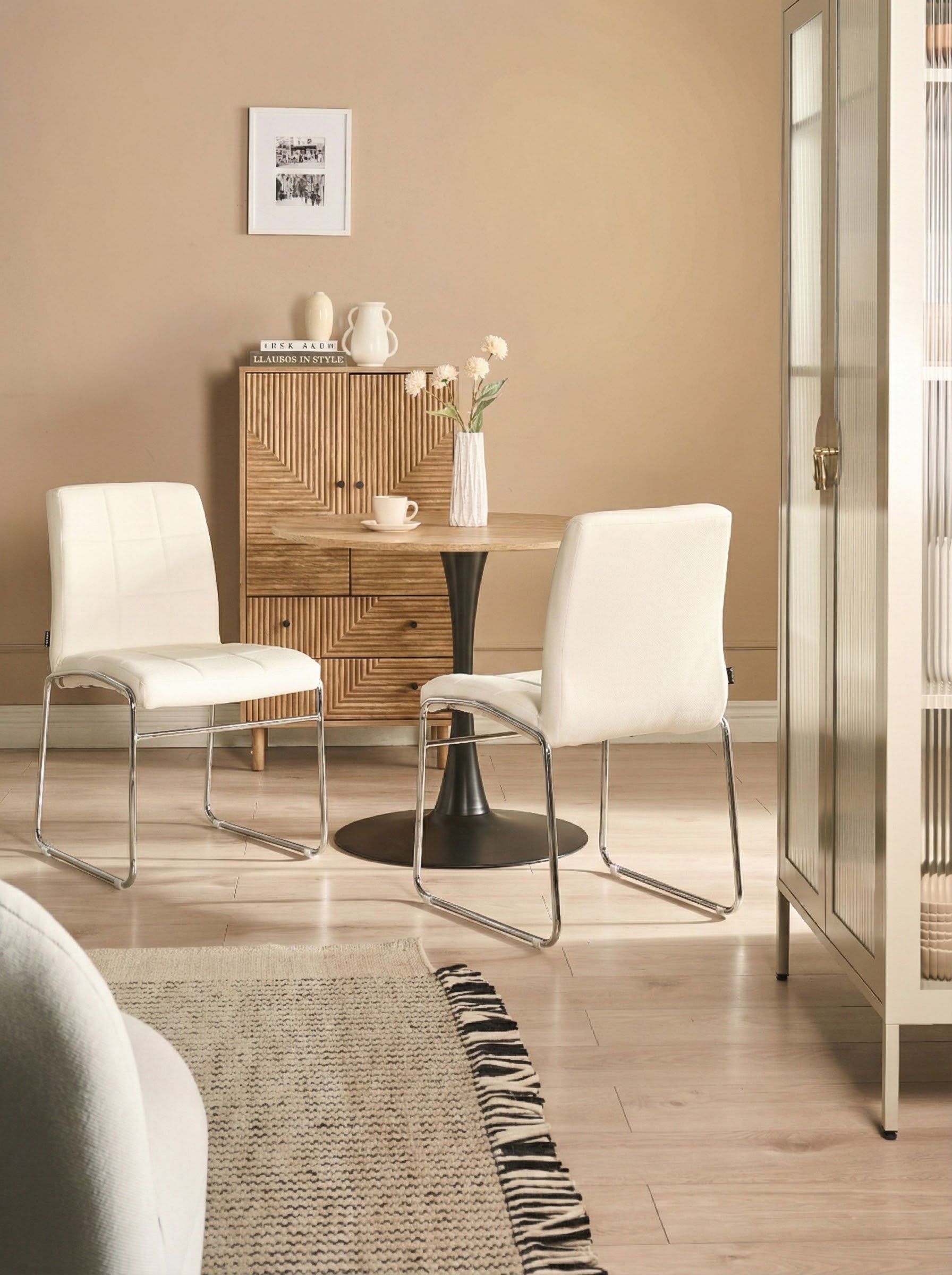 Set of 2 Dining Chairs KIRON Faux Leather White