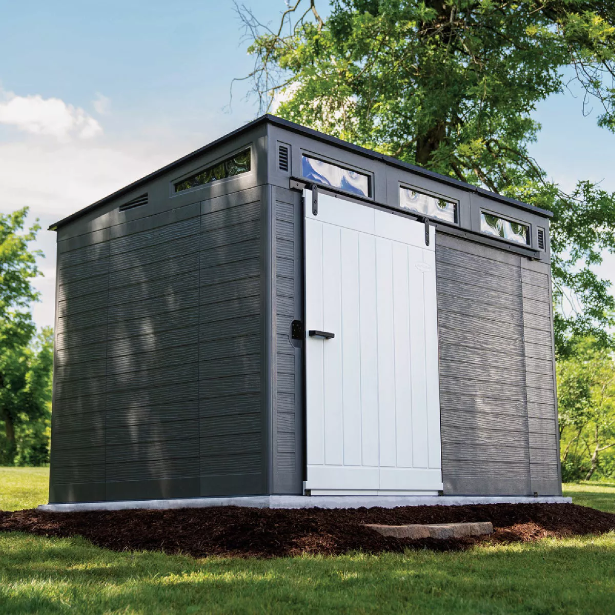 Suncast Modernist 10 Ft. x 7 Ft. 483 Cu. Ft. Barn Door Storage Shed