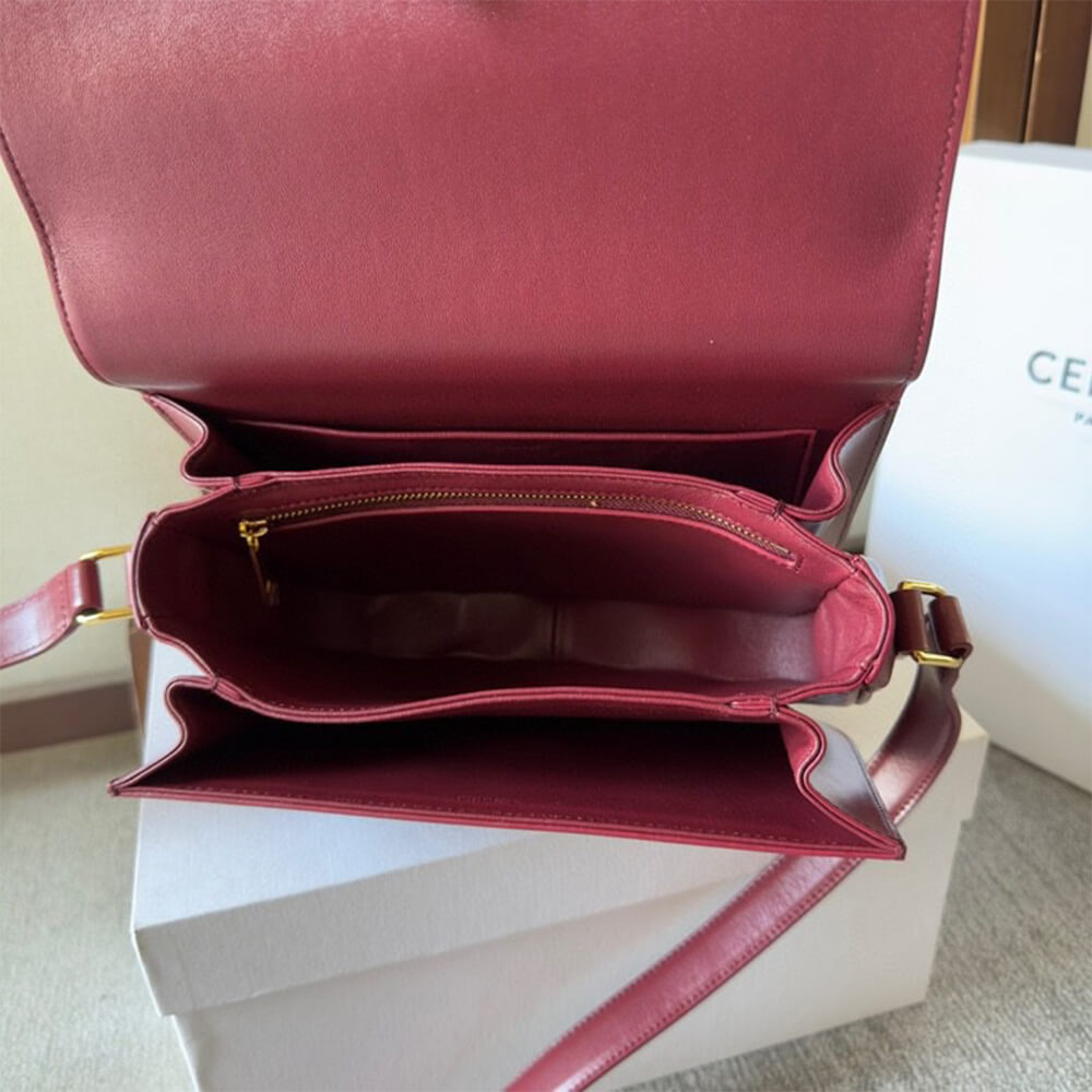CELINE CLASSIQUE TRIOMPHE BAG in shiny calfskin(HIGH-END GRADE)1:1High-quality replica