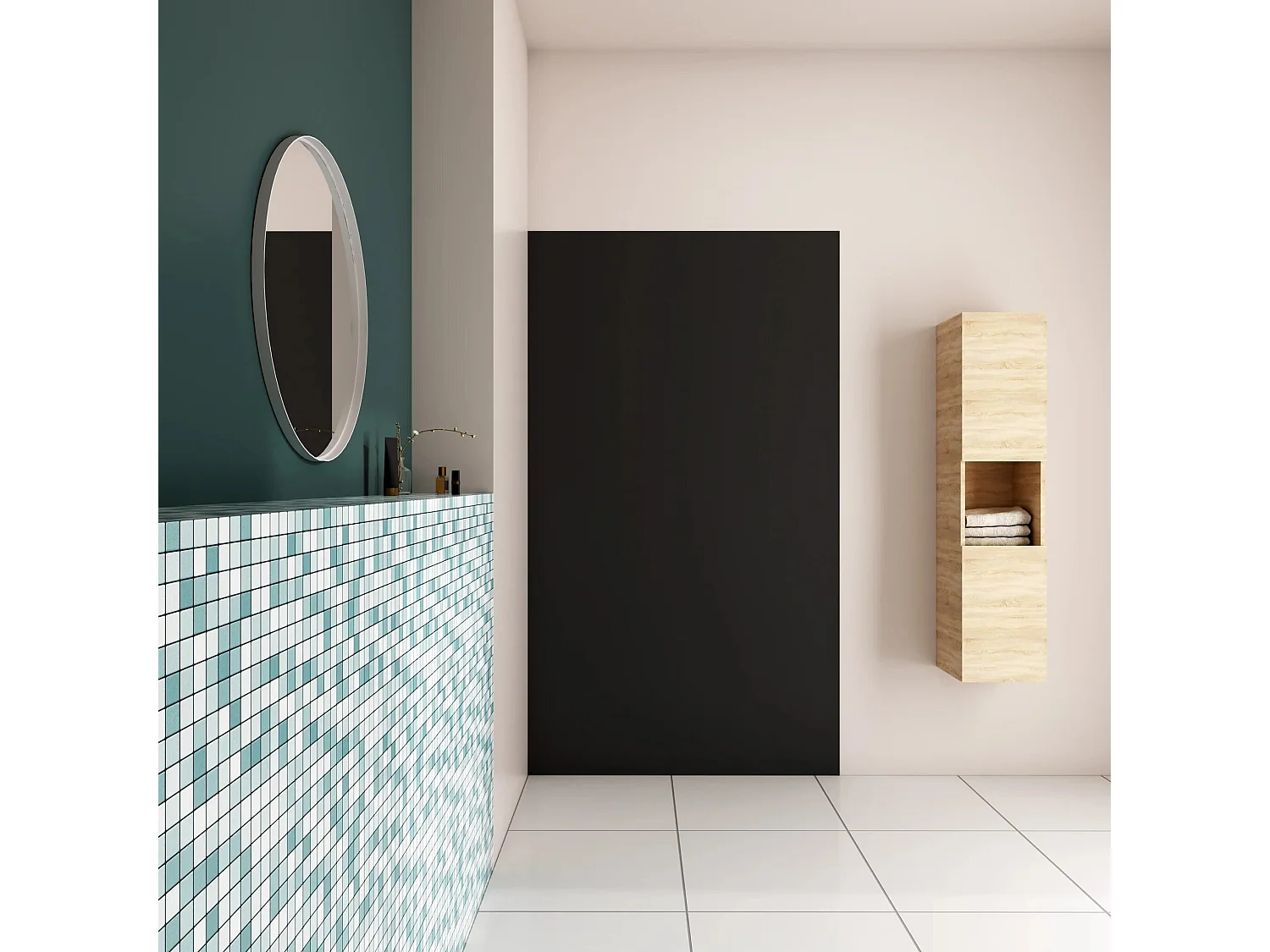 AICA Panneau mural de douche Noir 120x210cm,Panneaux muraux salle de bain habillage mural aluminium