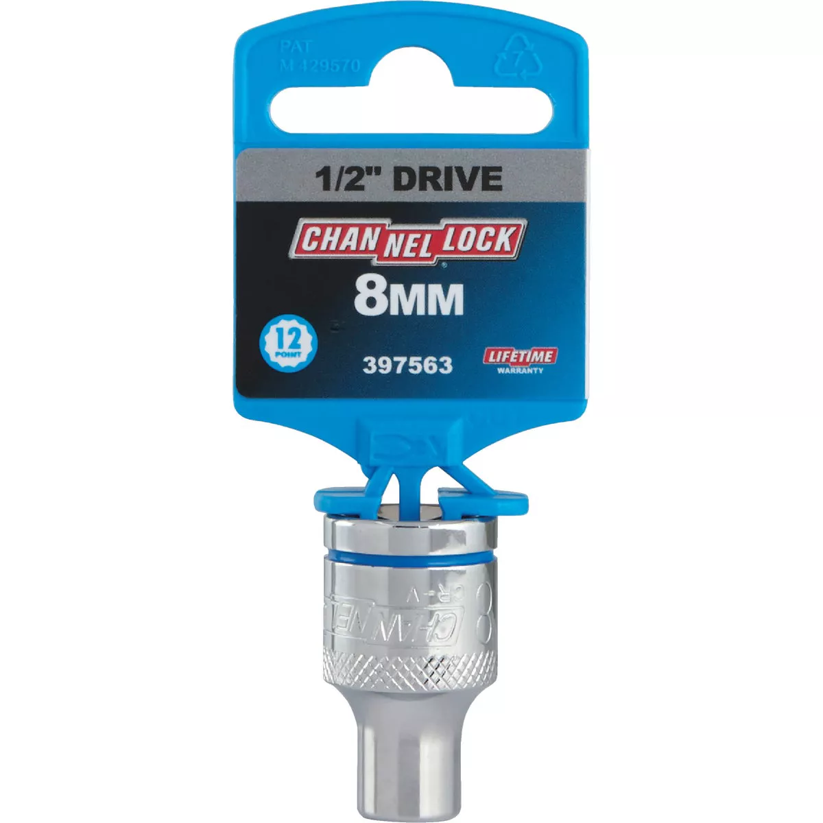 Channellock 1/2 In. Drive 8 mm 12-Point Shallow Metric Socket