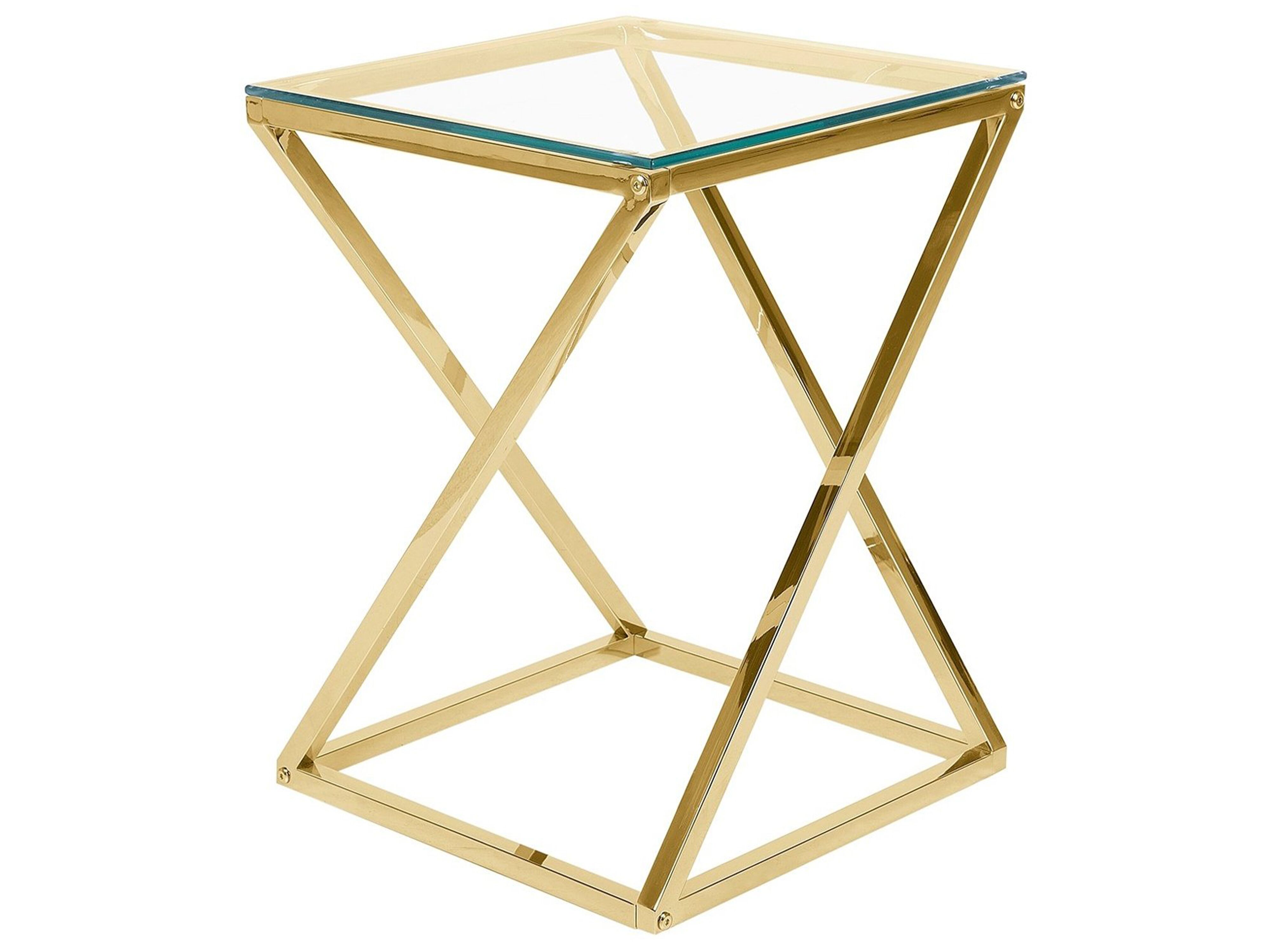 Side Table BEVERLY Glass Gold