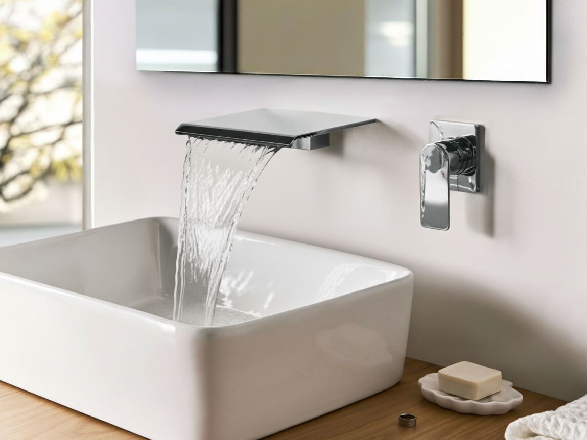 Wall Mounted Basin Mixer Tap APONWAO Brass Silver