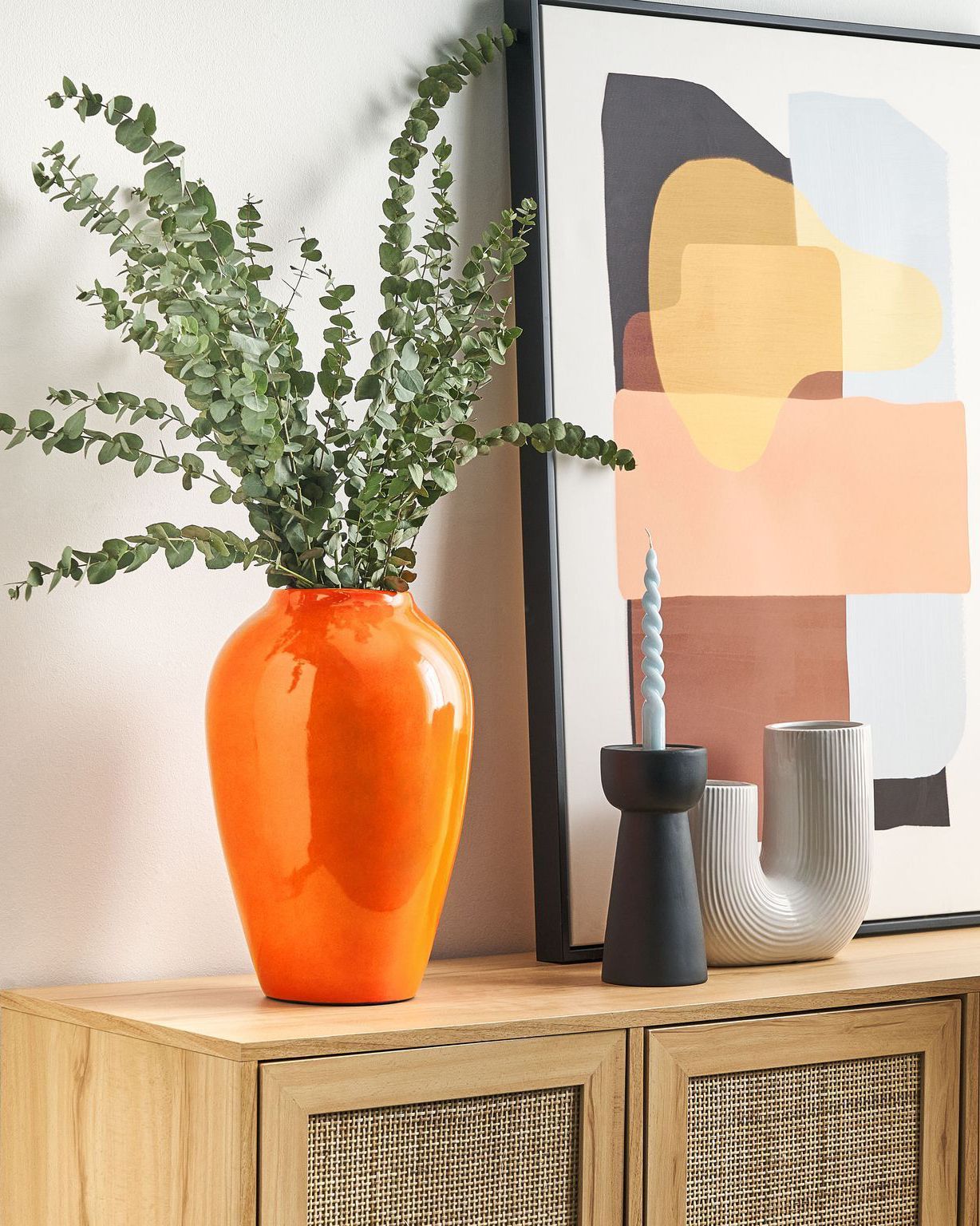 Flower Vase TERRASA Ceramic 39 cm Orange