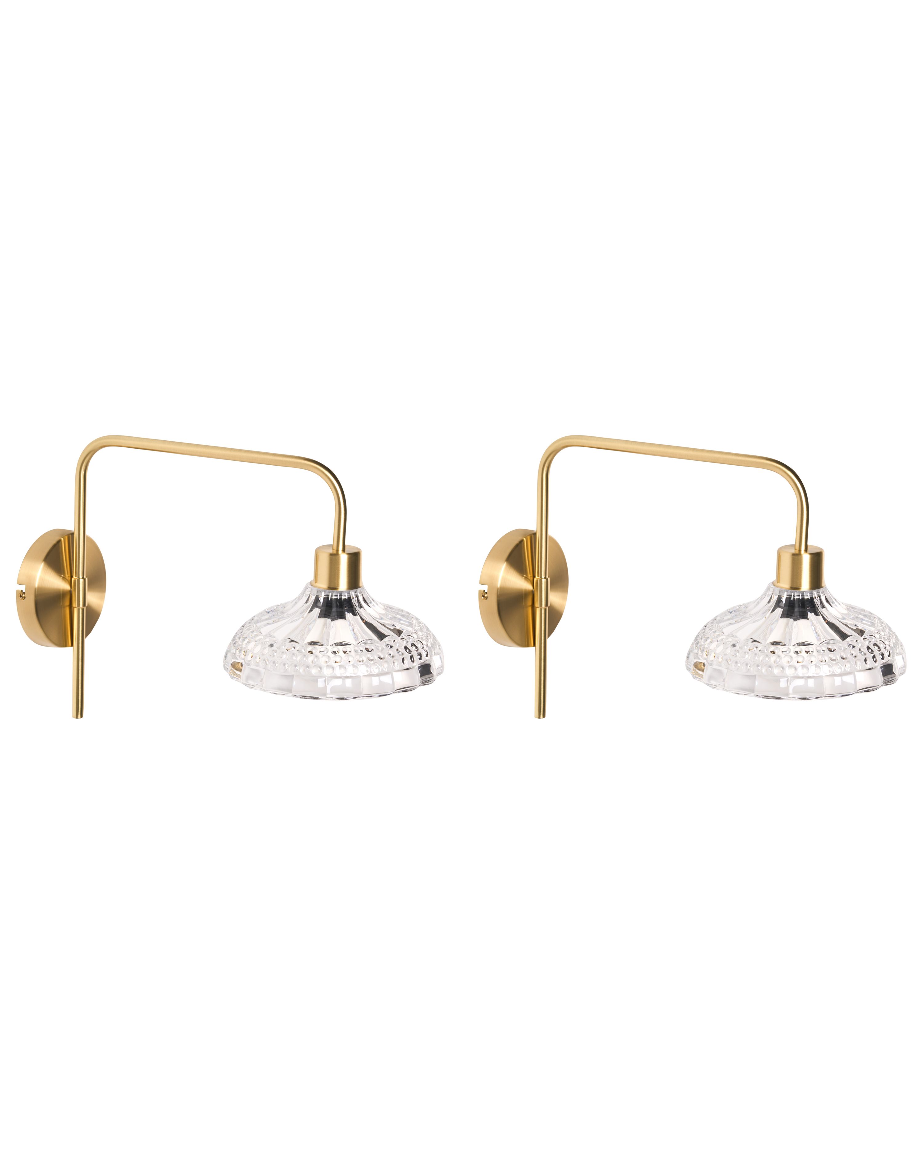 Set of 2 Wall Lamps MOLINO Metal Gold