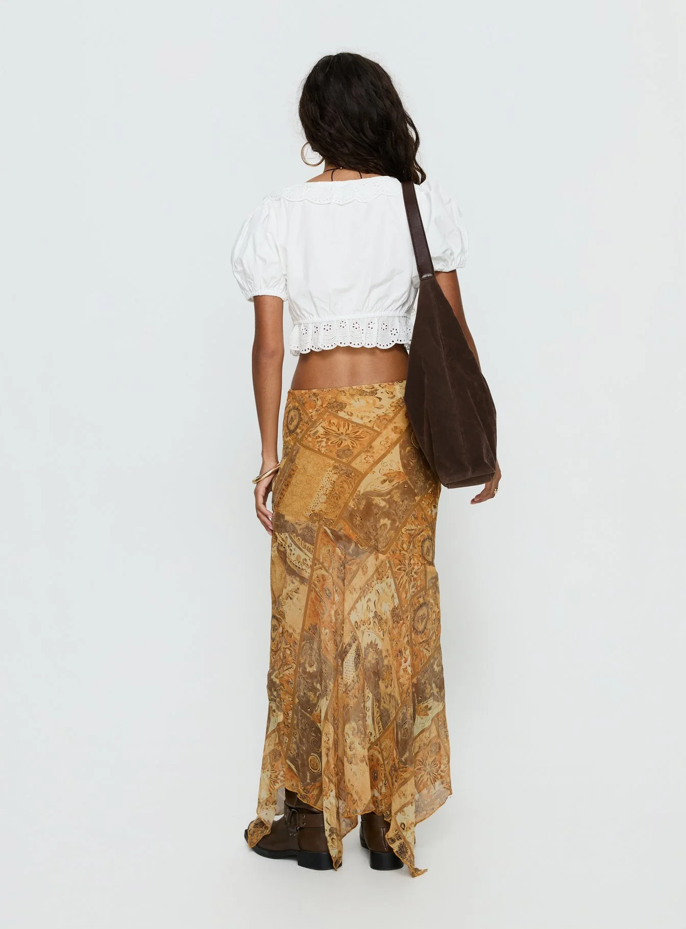 Princess Polly Lyanna Hanky Hem Maxi Skirt Multi