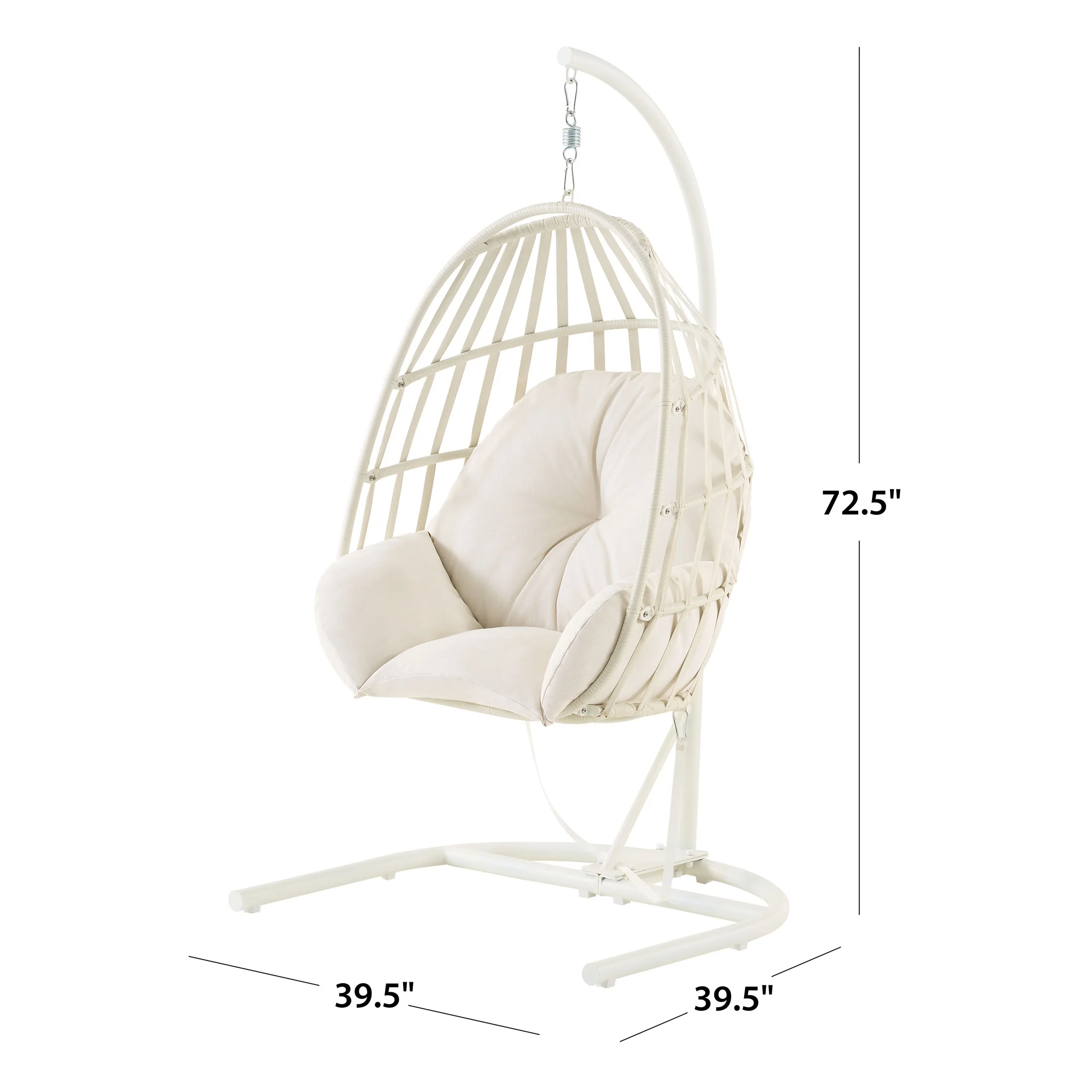 Mainstays Outdoor Wicker Patio Hanging Egg Chair, Gray - Image 11