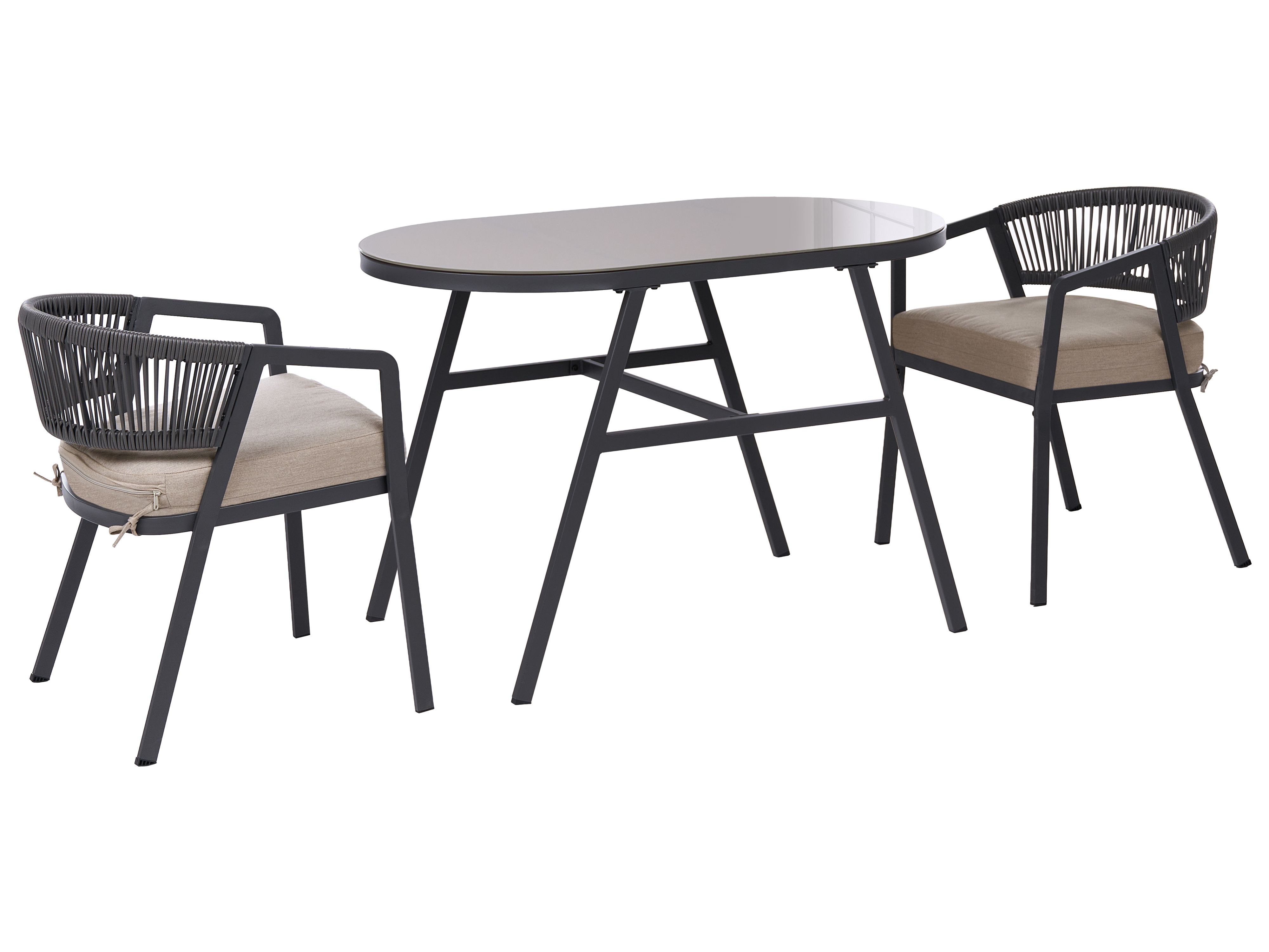 Bistro Set MUROS Metal Grey