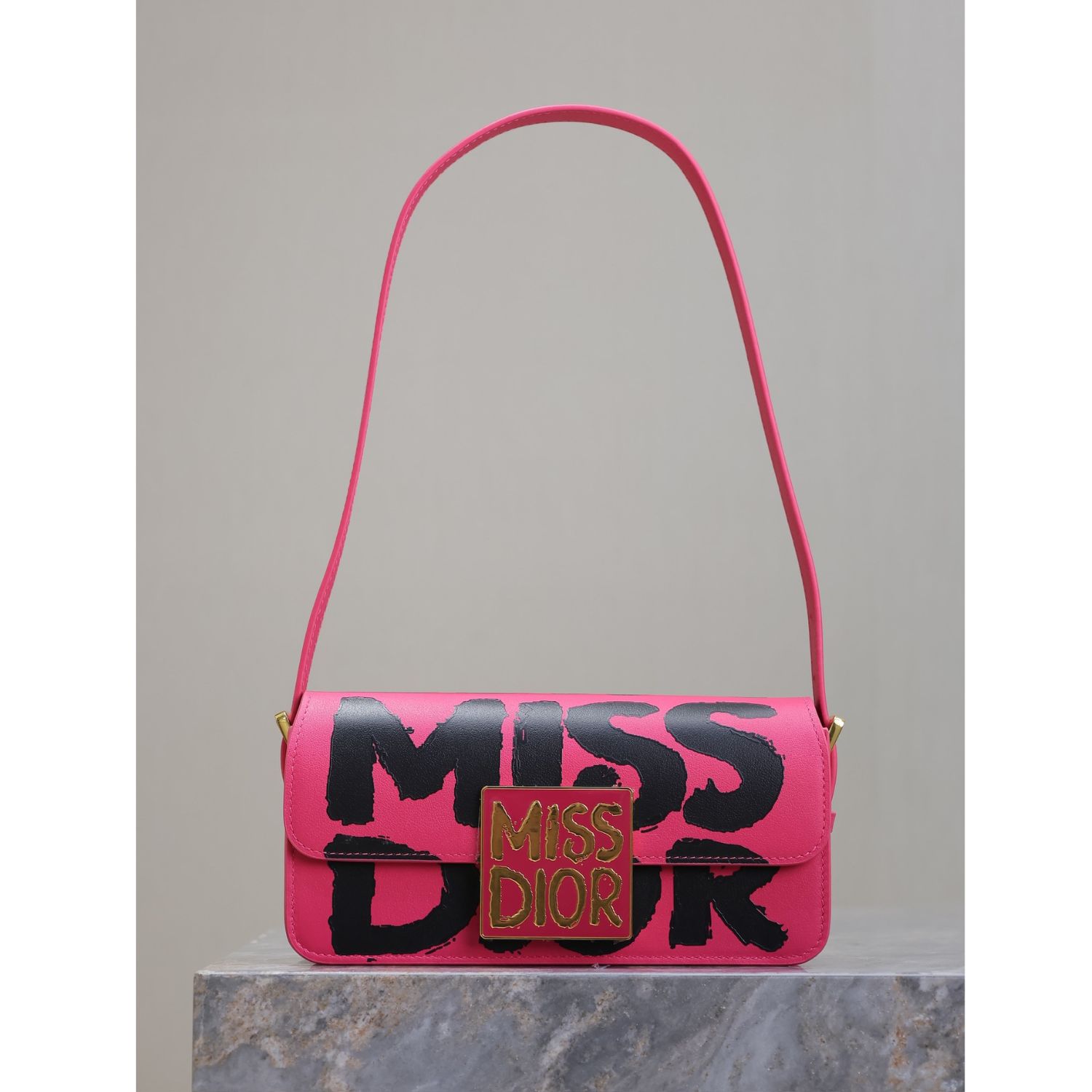 Miss Dior Flap Bag Fuchsia and Black For Women 22cm/8.5in  – M2610UZCJ_M9291:1High-quality replica