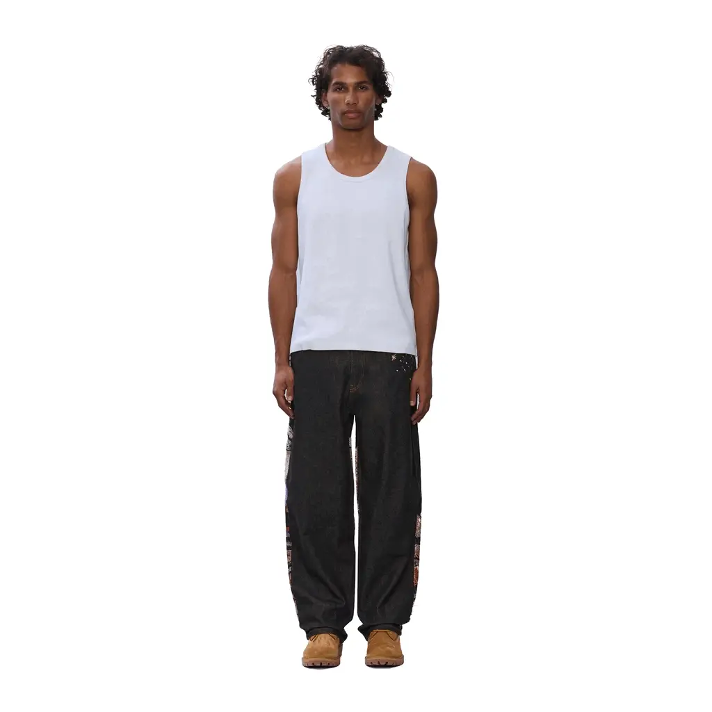 "sunset" black raw Denim