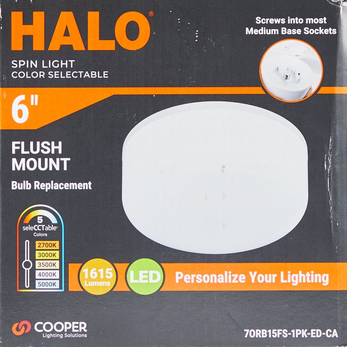 Halo 6 In. Color Selectable Bulb Replacement Spin Light