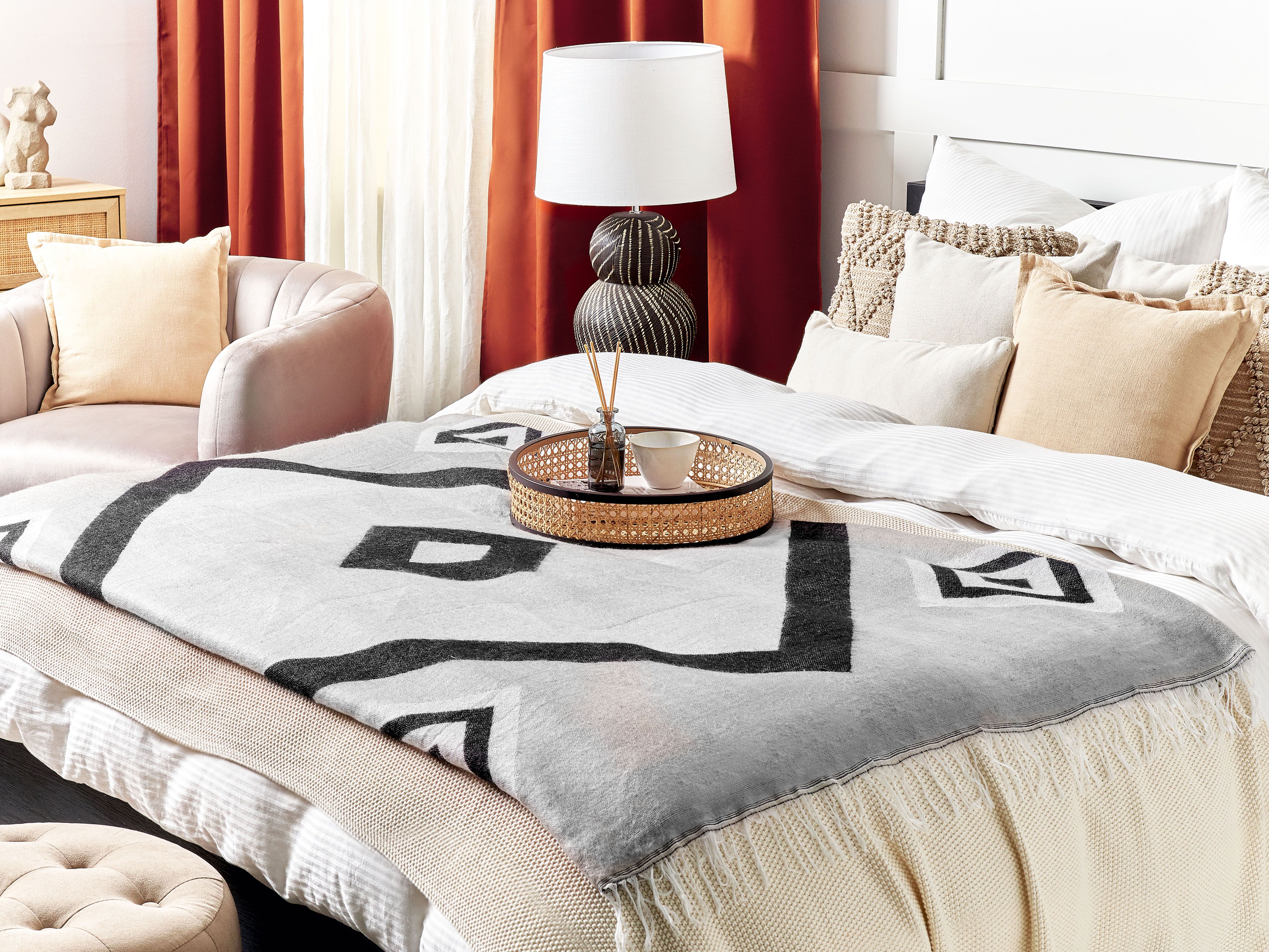 Blanket KATTIKE Fabric 130 x 170 cm Grey