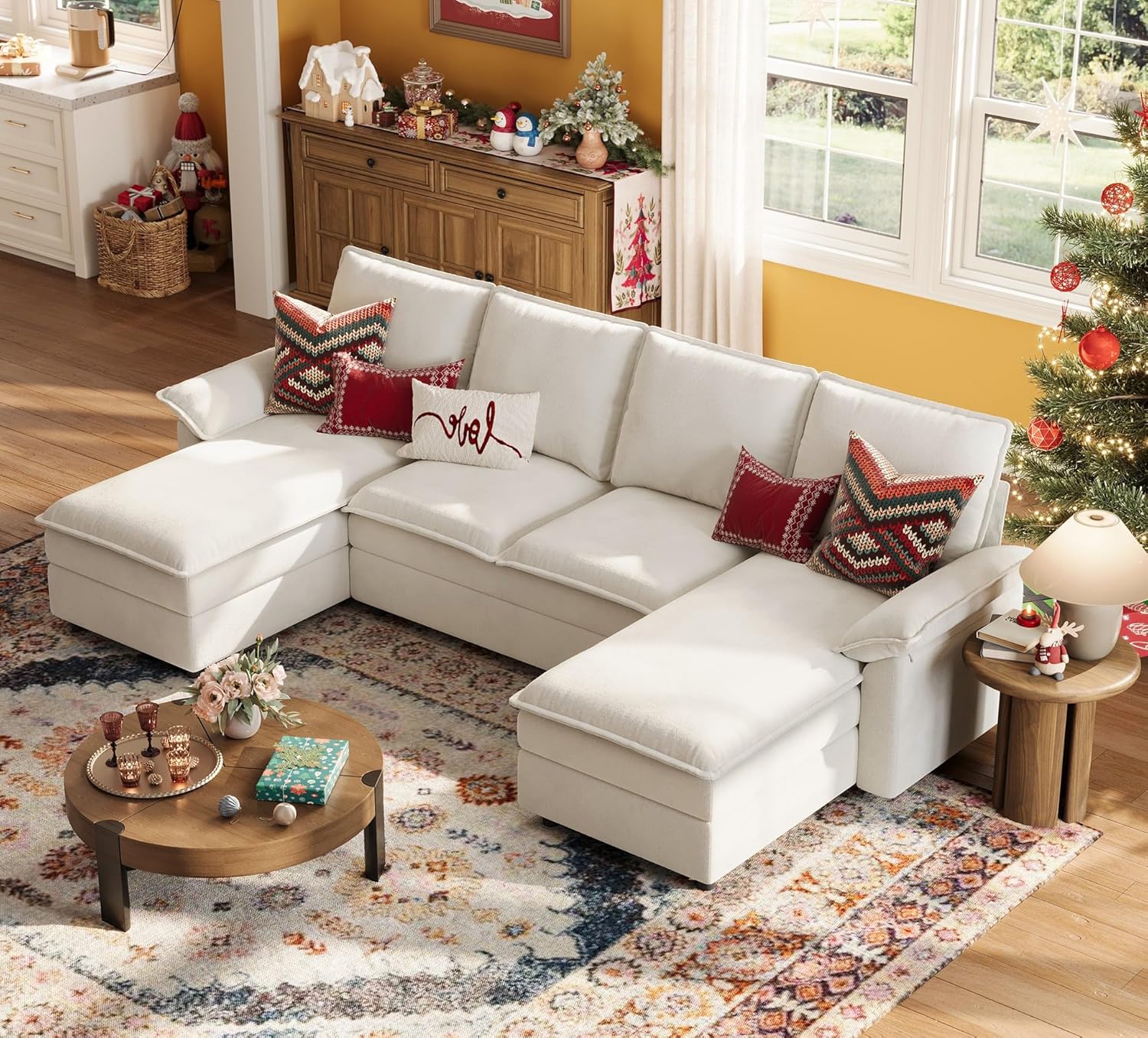 LINSY HOME U Shaped Cloud Couches, 115