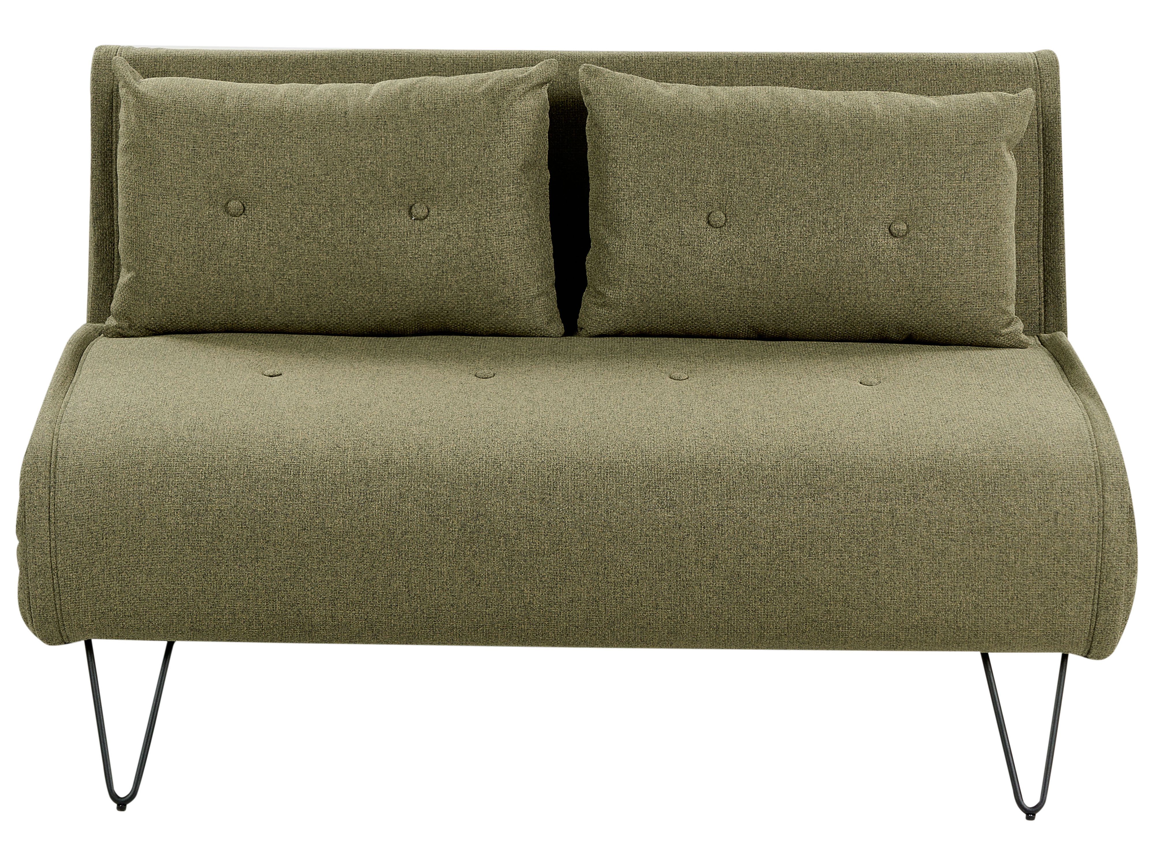 Sofa Bed 2 Seater VESTFOLD Fabric Olive Green