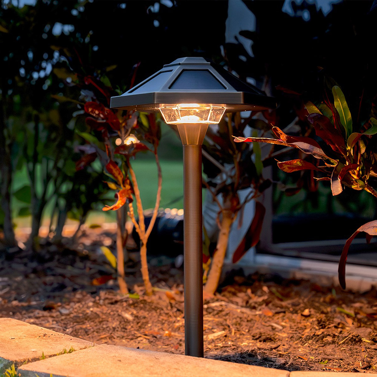 VOLT Premium Solid Brass Outdoor Solar Path Lights, 2-pack - Image 7