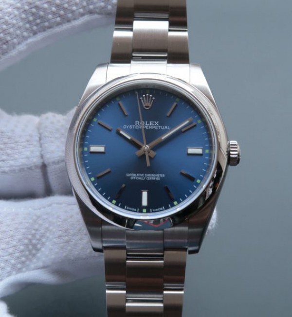 Replica Rolex Oyster Perpetual 39mm 114300 Blue Dial on SS Bracelet SH3132 - Top club