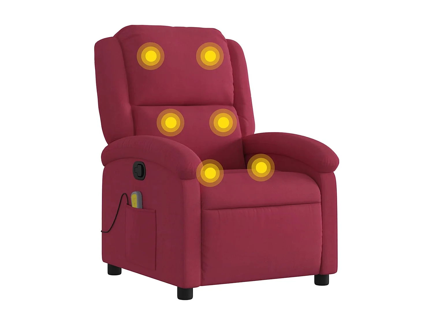 Fauteuil inclinable-Chaise de relax-Fauteuil de Massage rouge bordeaux velours SHL1124