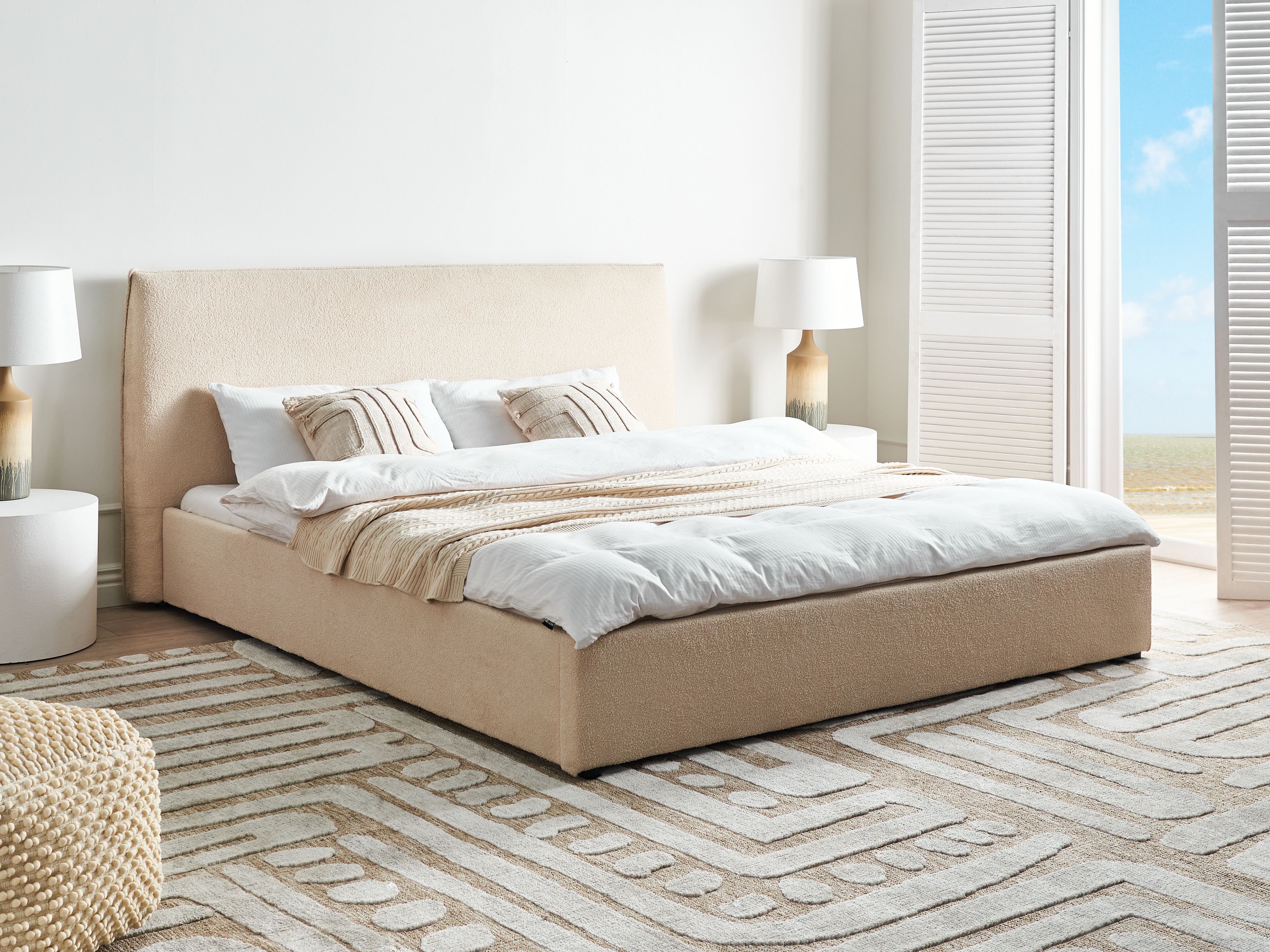 Waterbed Boucle LAVAUR 180 x 200 cm (EU Super King) Beige