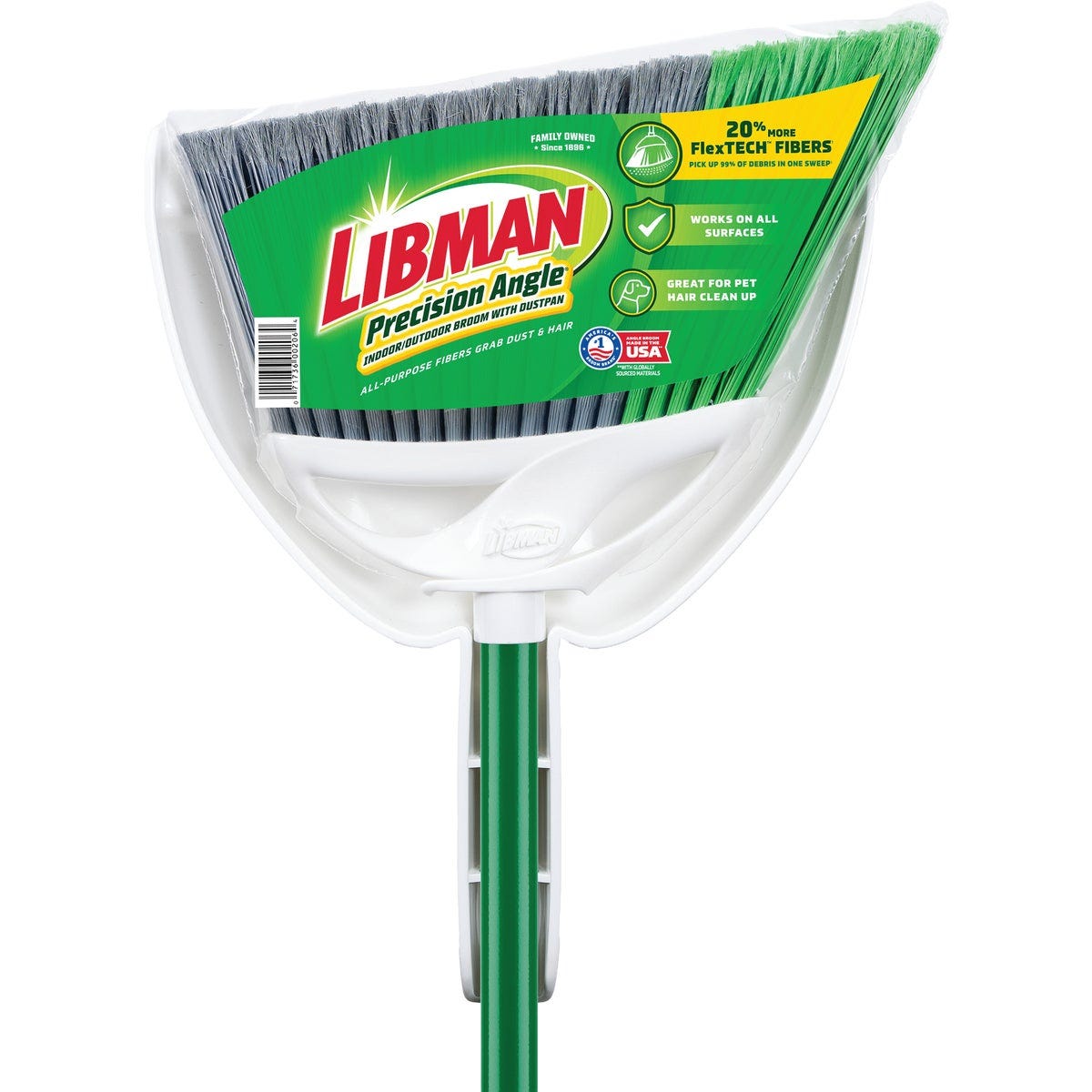 Libman 11 In. W. x 53.5 In. L. Precision Angle Broom with Dustpan