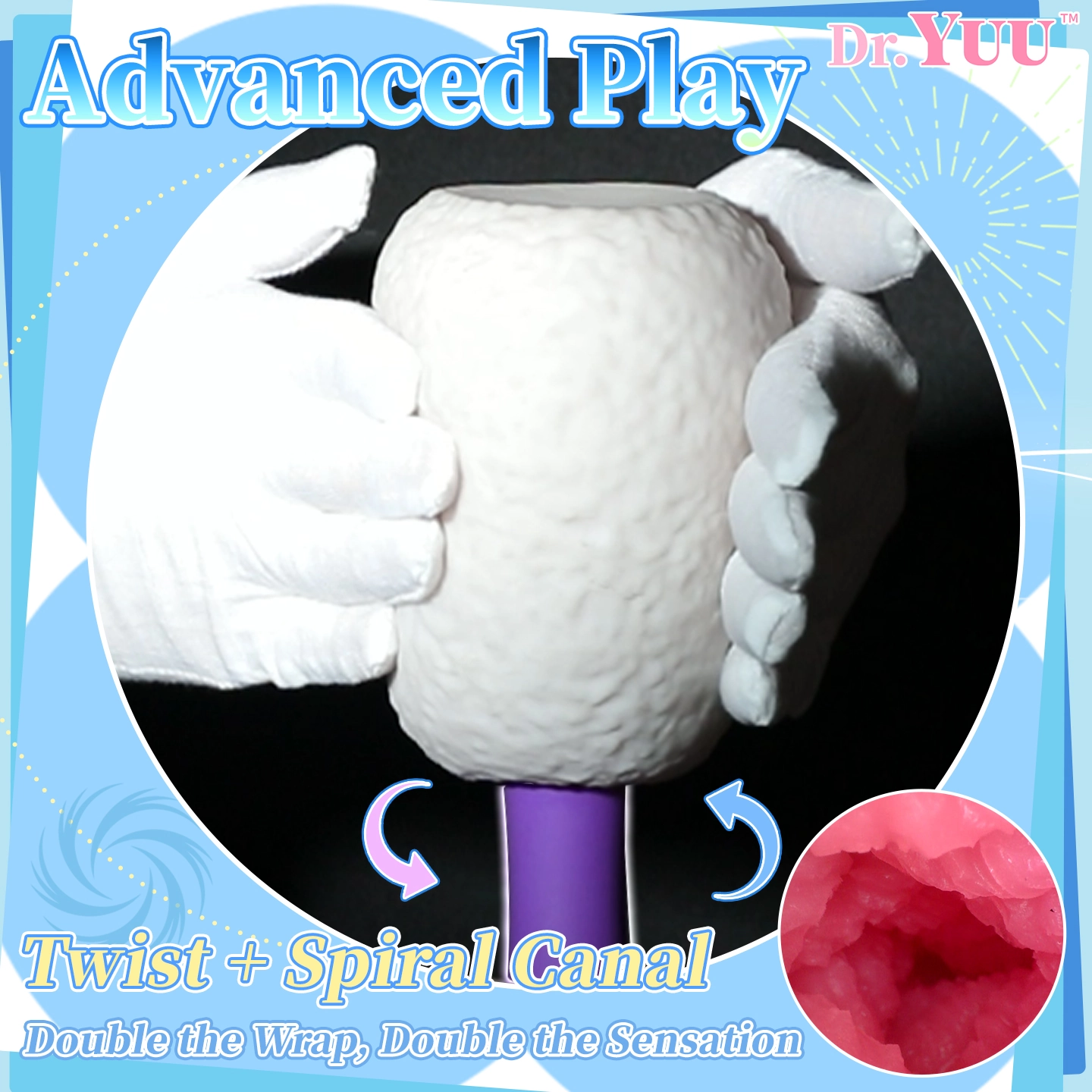 manual male stroker with twist play design for enhanced spiral friction