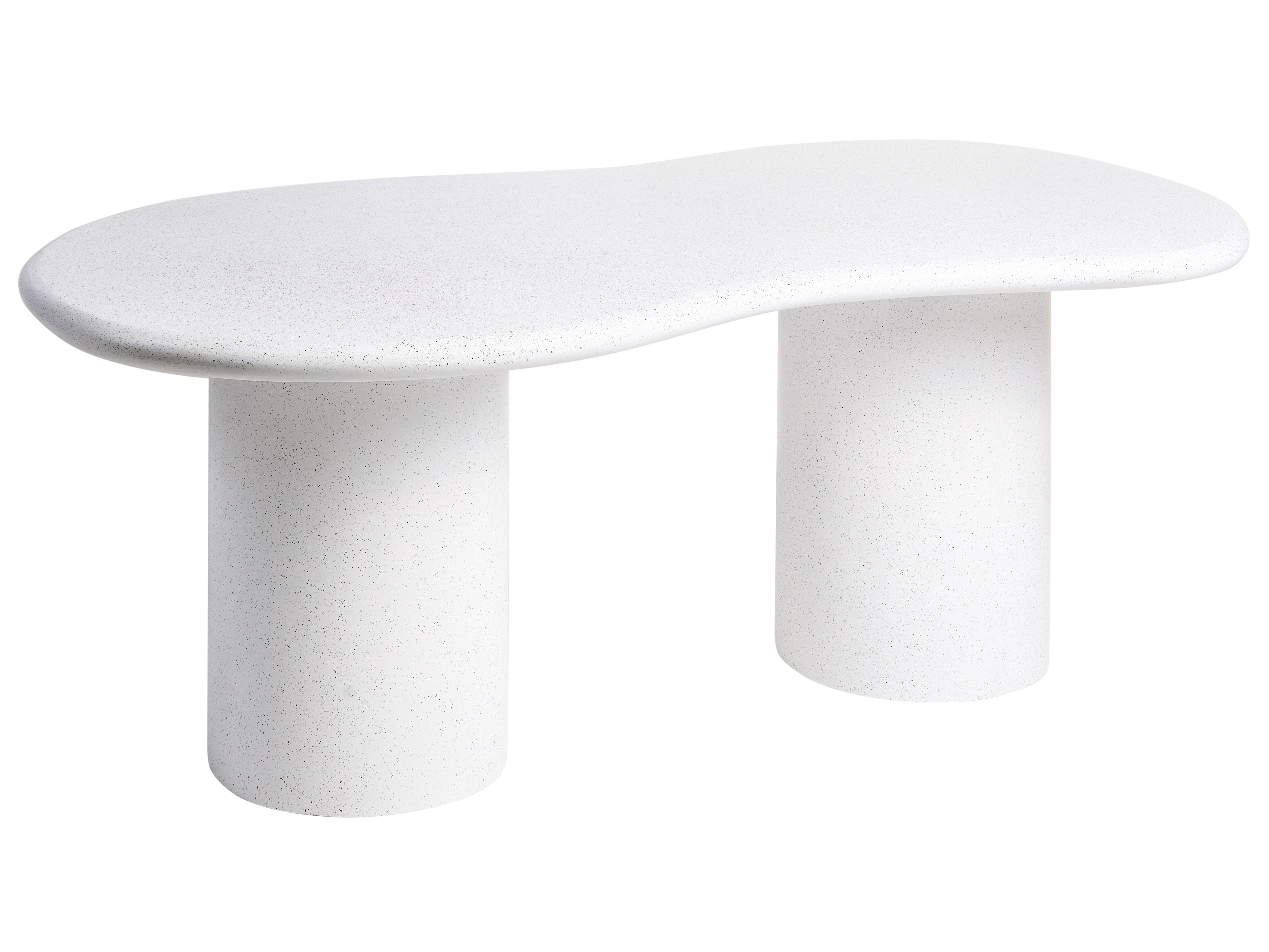 Garden Dining Table SIRMIONE 200 cm 110 cm Terrazzo Effect White Terrazzo