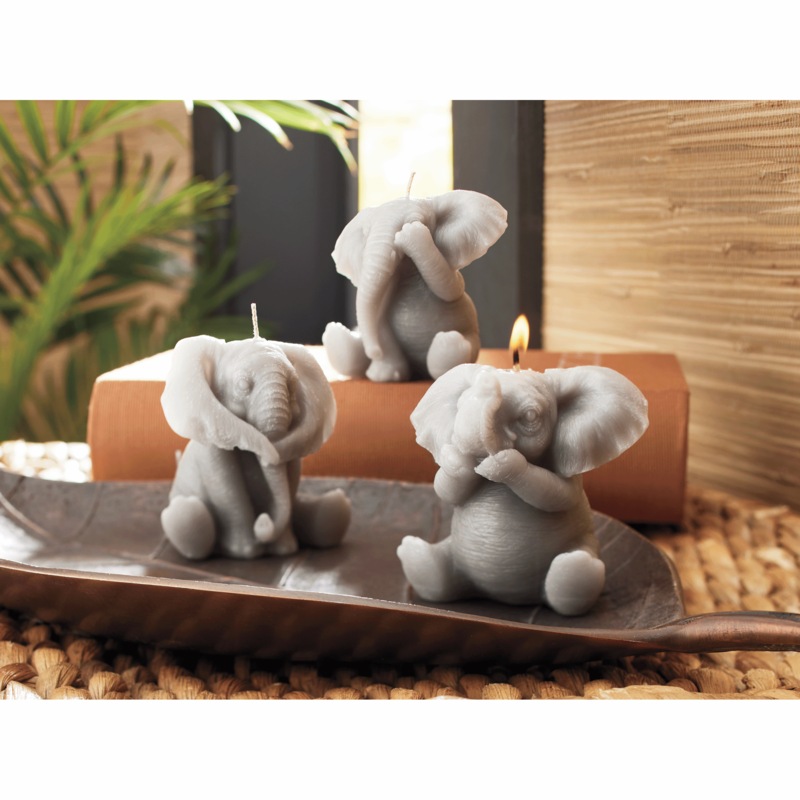 Set of 3 Figural Elephant Candles - MIDNIGHT VELVET CATALOG