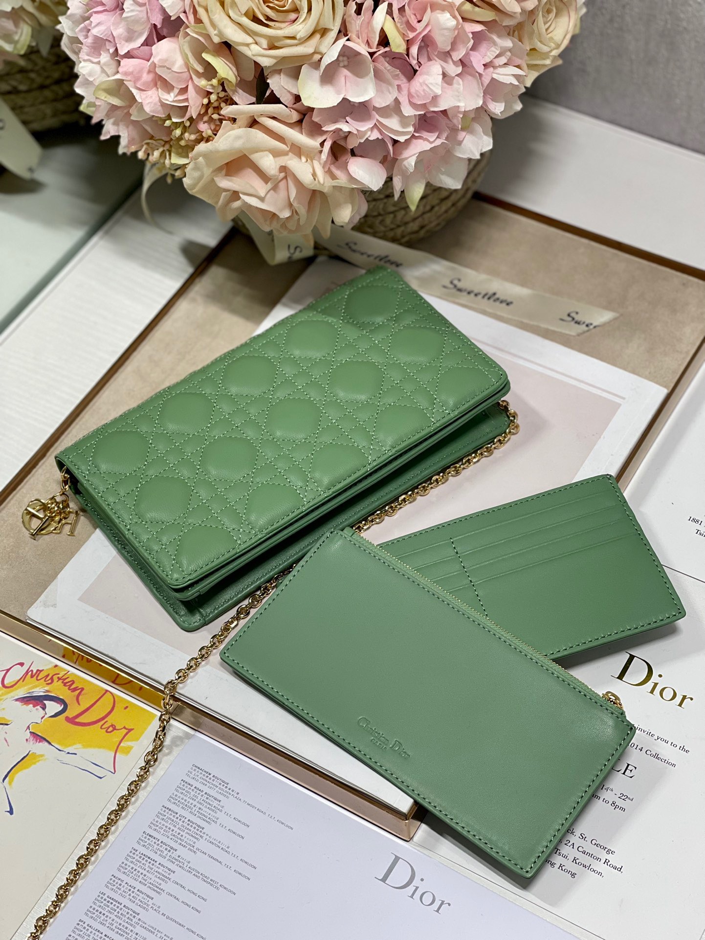 Christian Dior Lady Dior Pouch Turquoise, For Women, Women’s Handbags 8.5in/21.5cm CD1:1High-quality replica