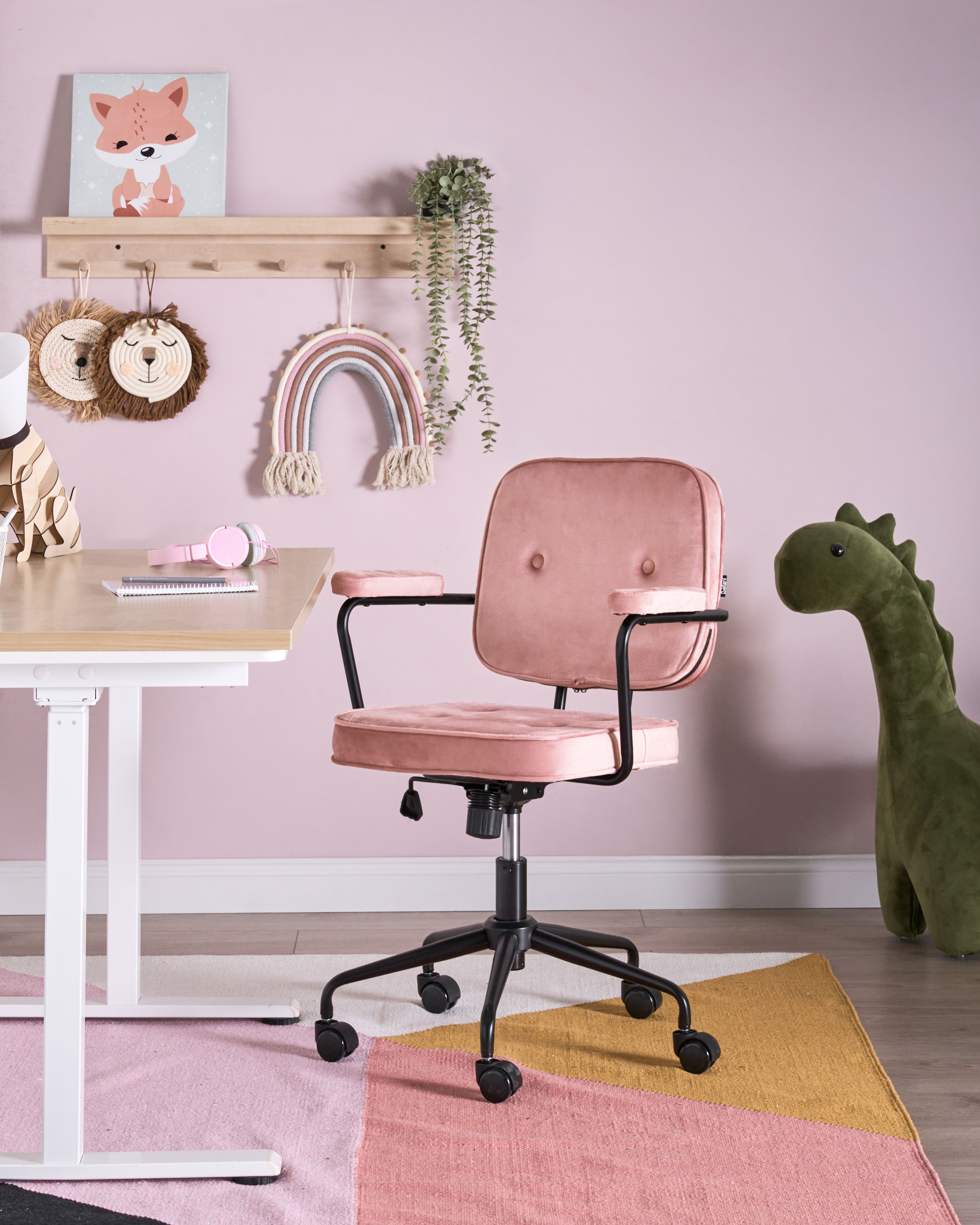 Desk Chair PAWNEE Velvet Pink