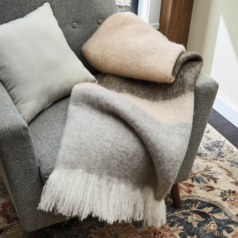 Colorblock Brushed Throw - MIDNIGHT VELVET CATALOG