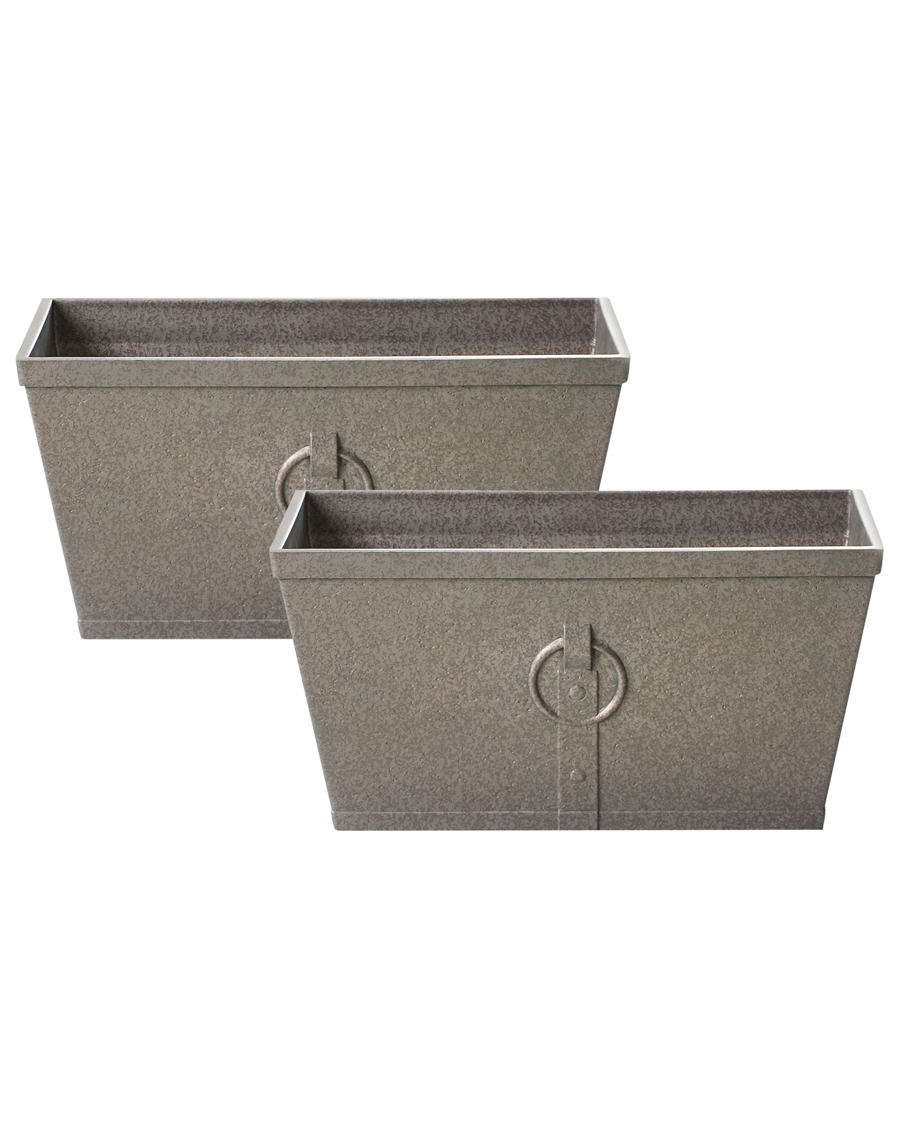Set of 2 Plant Pots PORIA 60 cm Grey