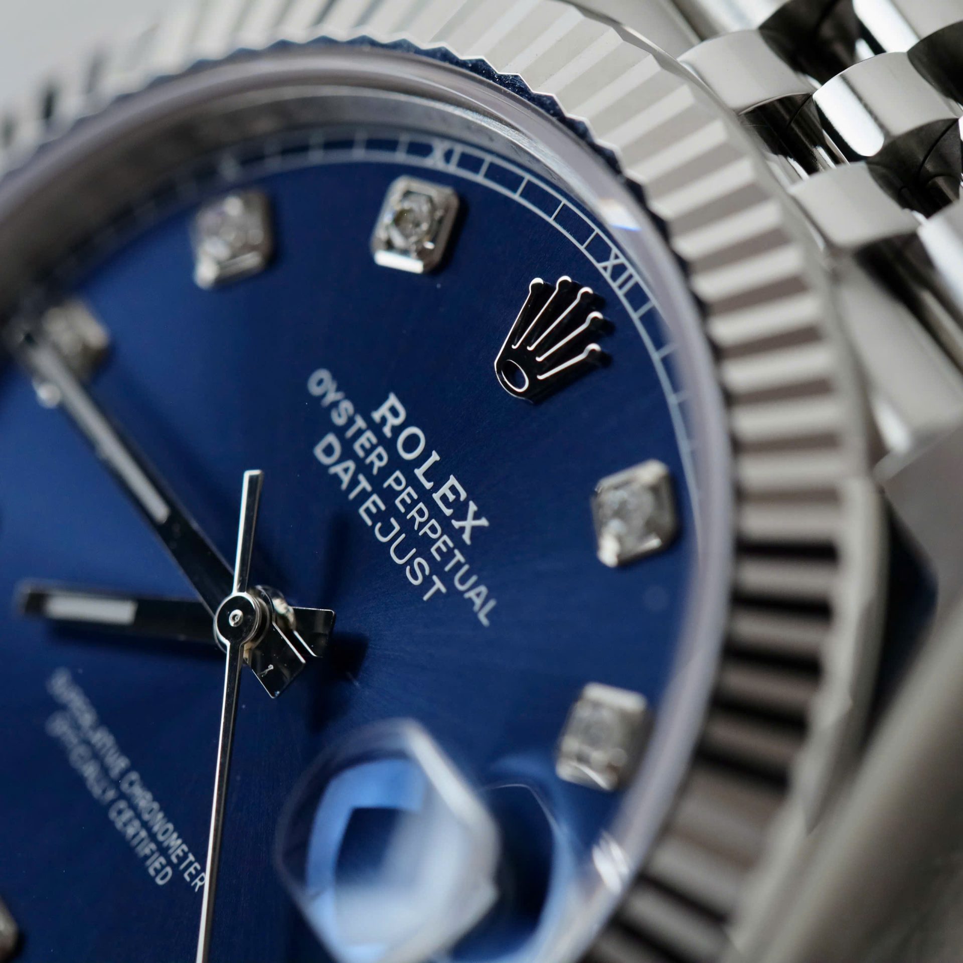 Rolex DateJust Knock Off Watches Blue Dial Moissanite Diamonds Clean Factory 41mm - Top club