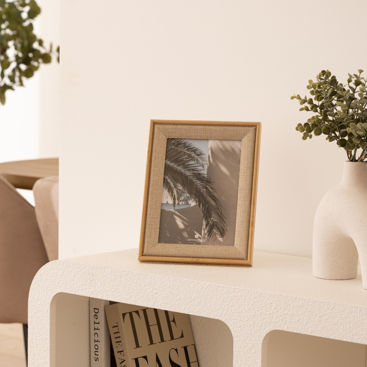 Photo frame "Zera" Beige fabric, 13x18 cm