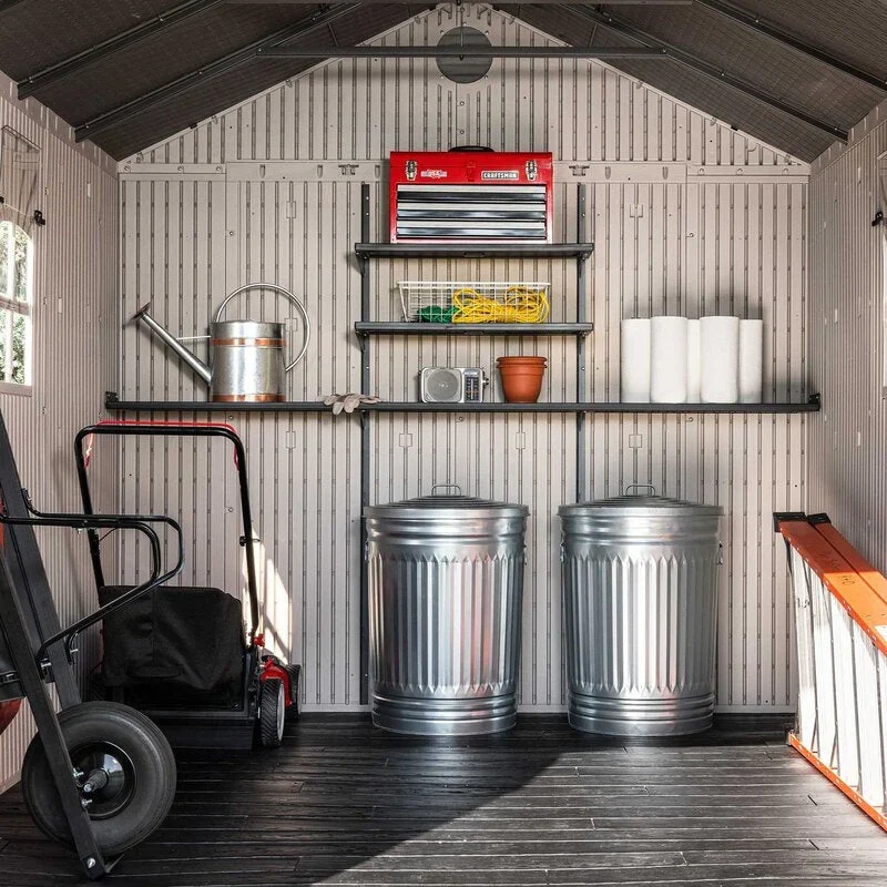 Plastic Storage Shed, 8 ft. W x 12.5 ft. D, Desert Tan And Dark Brown - Image 22 Plastic Storage Shed, 8 ft. W x 12.5 ft. D, Desert Tan And Dark Brown - Image 22