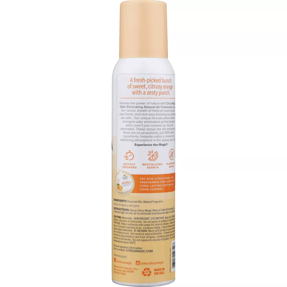 Citrus Magic 3.5 Oz. Tropical Orange Non-Aerosol Spray Air Freshener