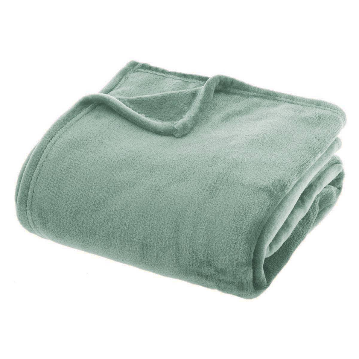 Flannel Throw "Ollis" Celadon Green, 230x180 cm
