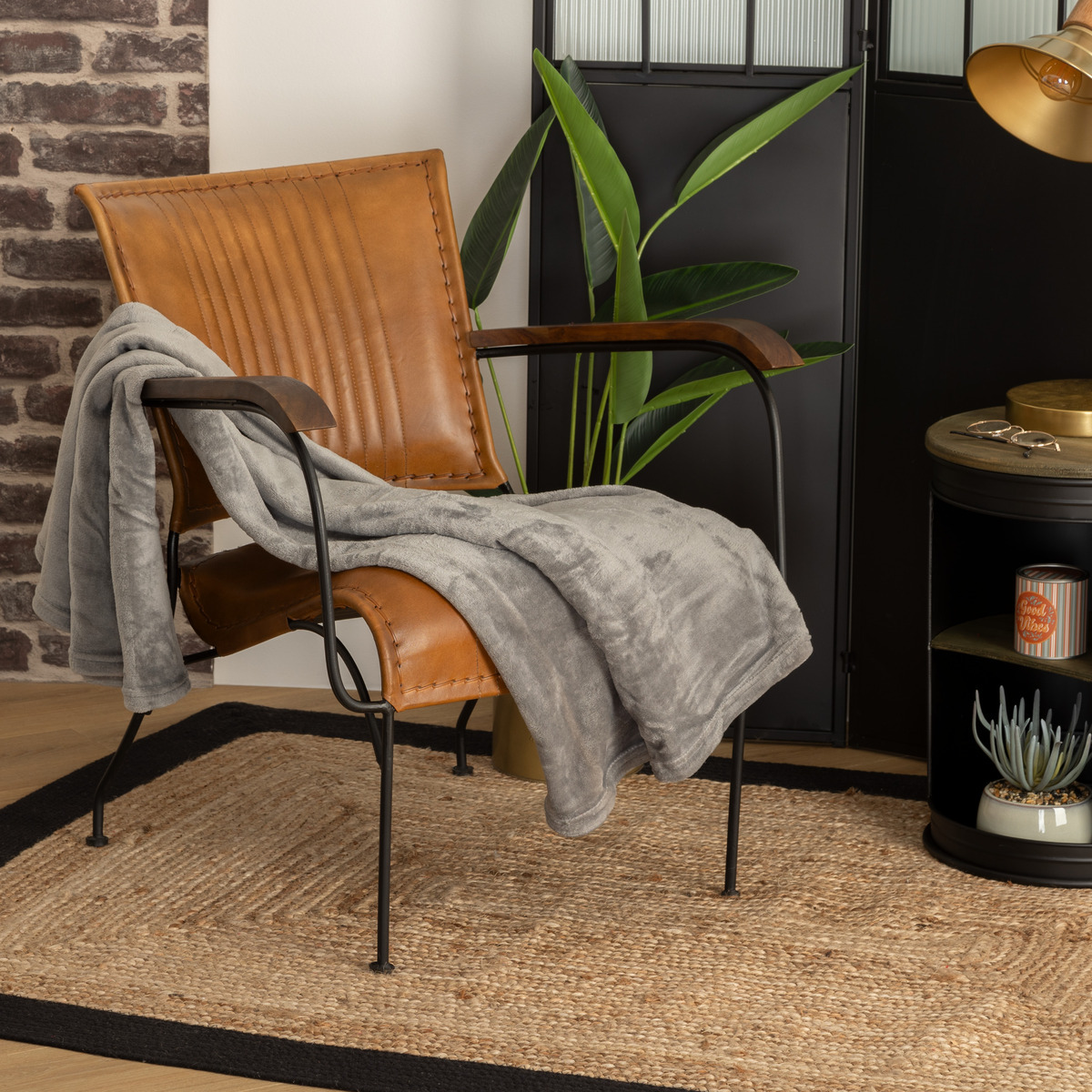 Flannel plaid Grey, 125x150 cm