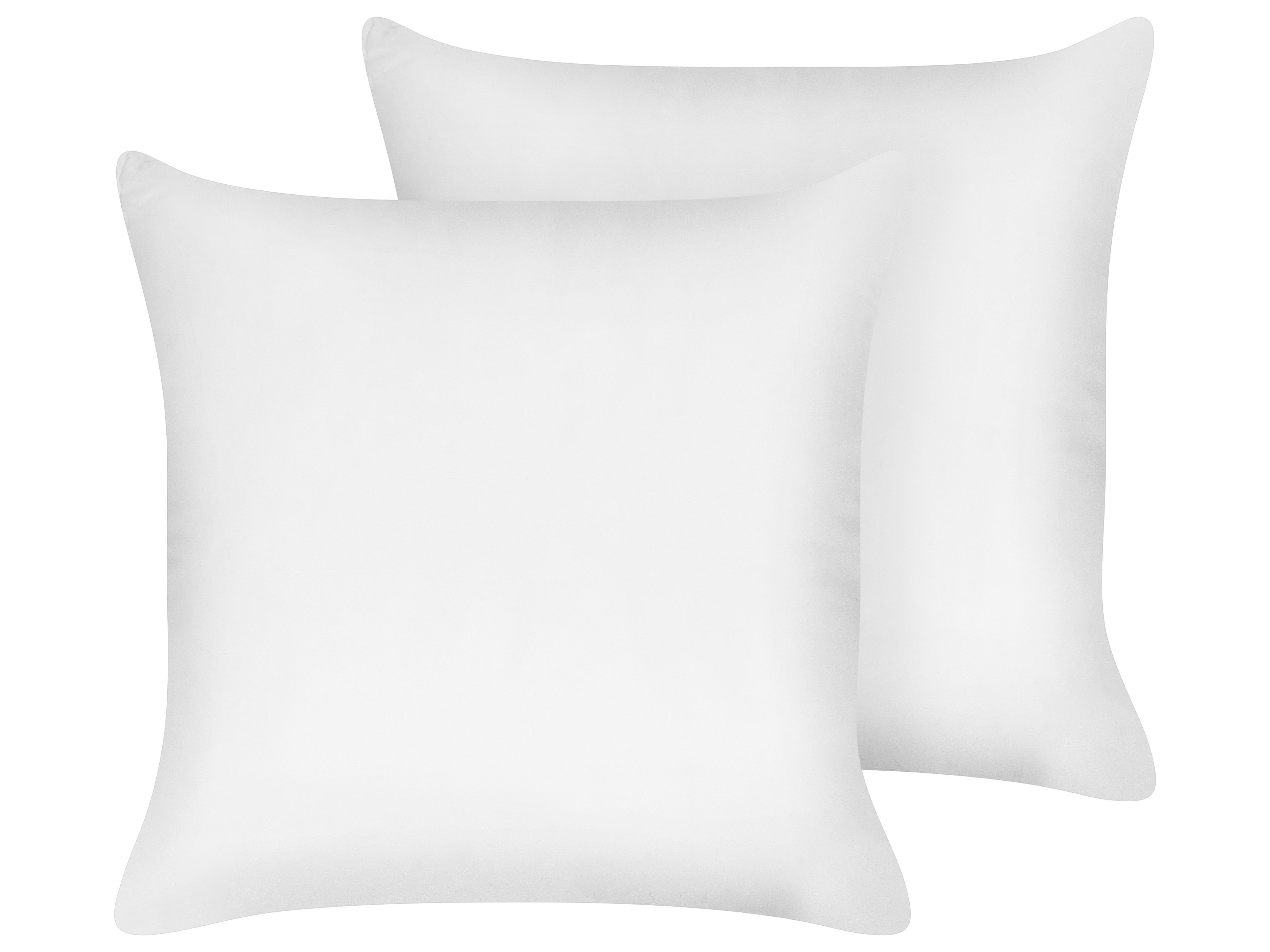Set of 2 Pillows TRIGLAV Low Polyester 80 x 80 cm White