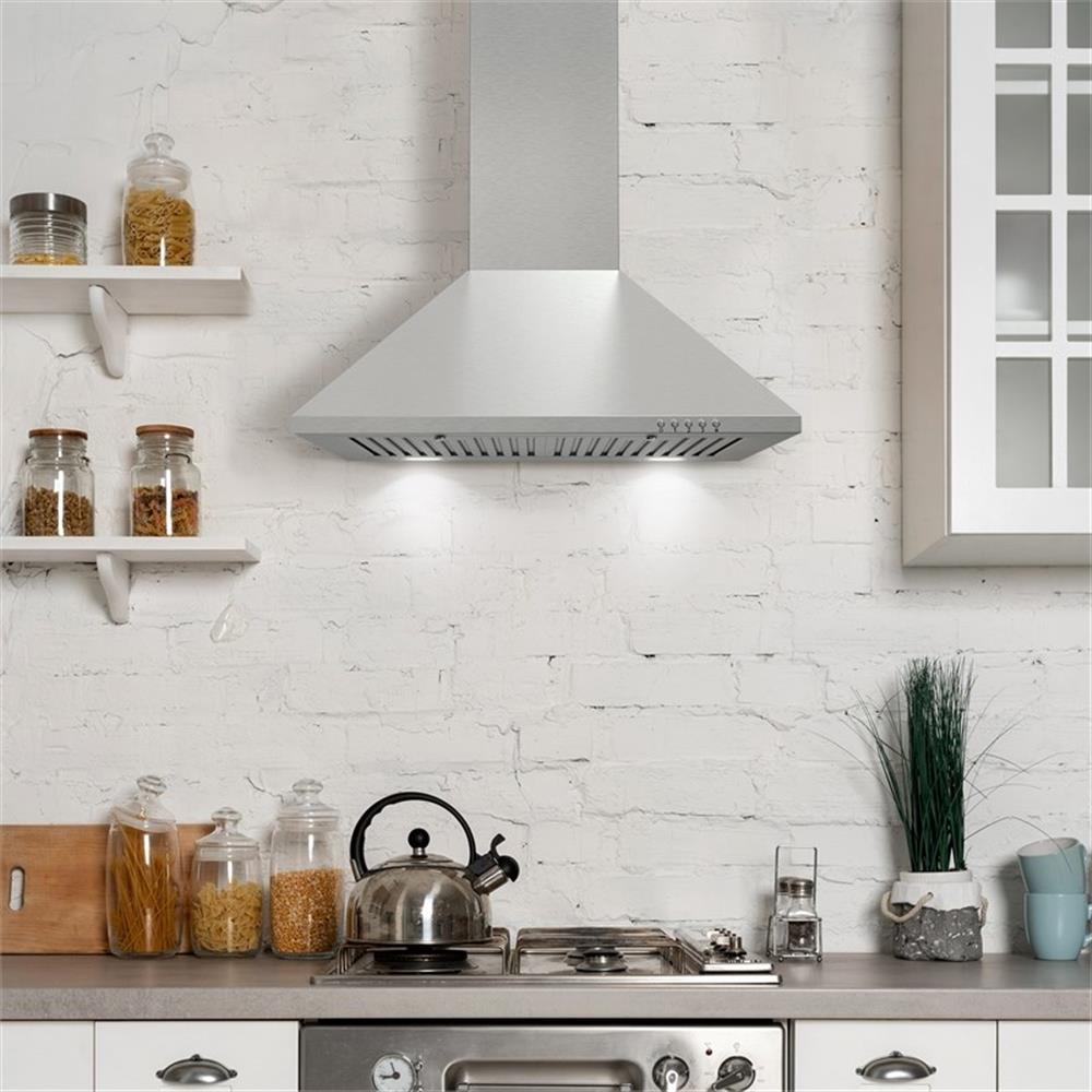 24 in. Ducted Wall Mount Range Hood in Stainless Steel with LED Lighting