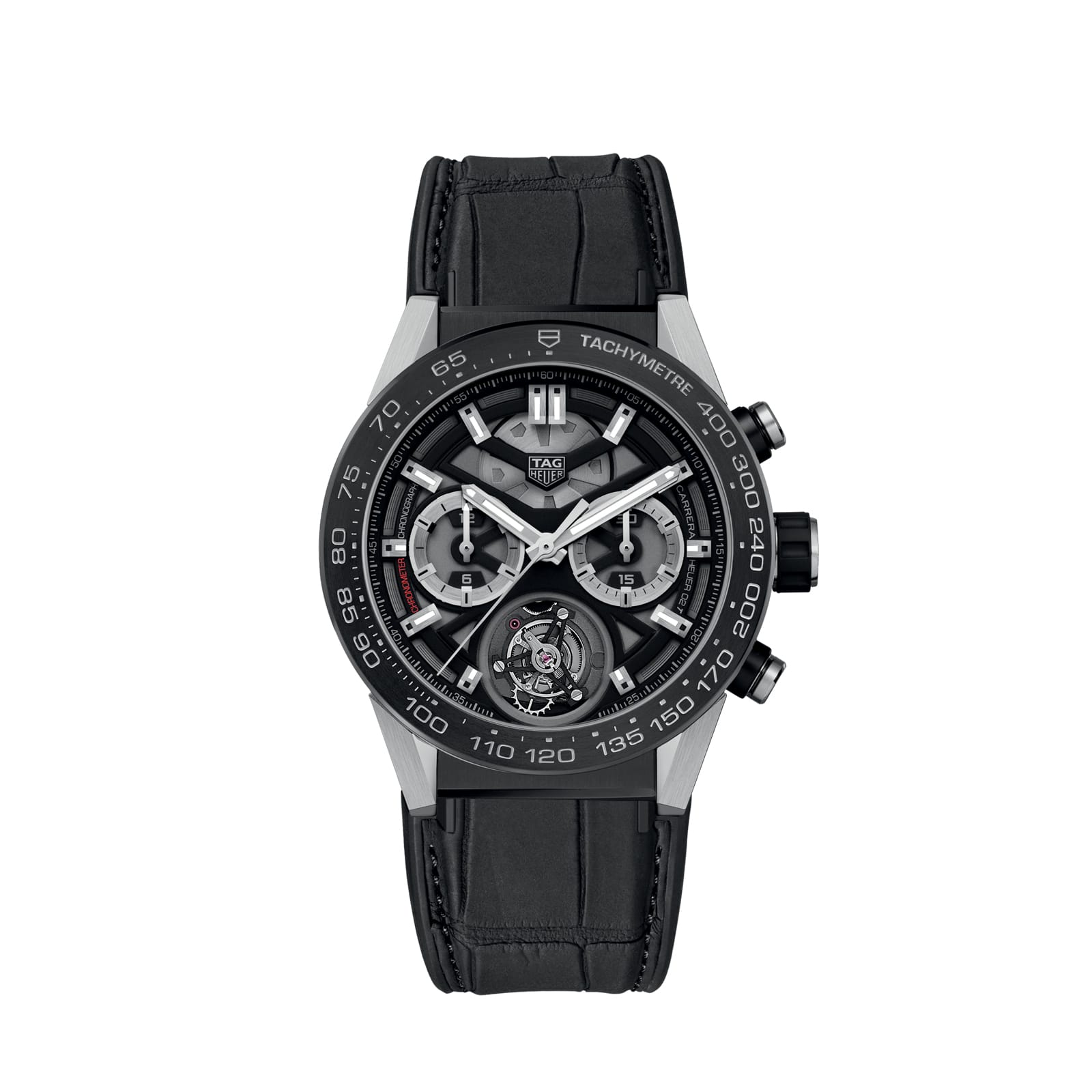 TAG Heuer Replica Watch Carrera Chronograph Tourbillon Automatic 45 mm Titanium & Ceramic(1:1 replica) - Top club